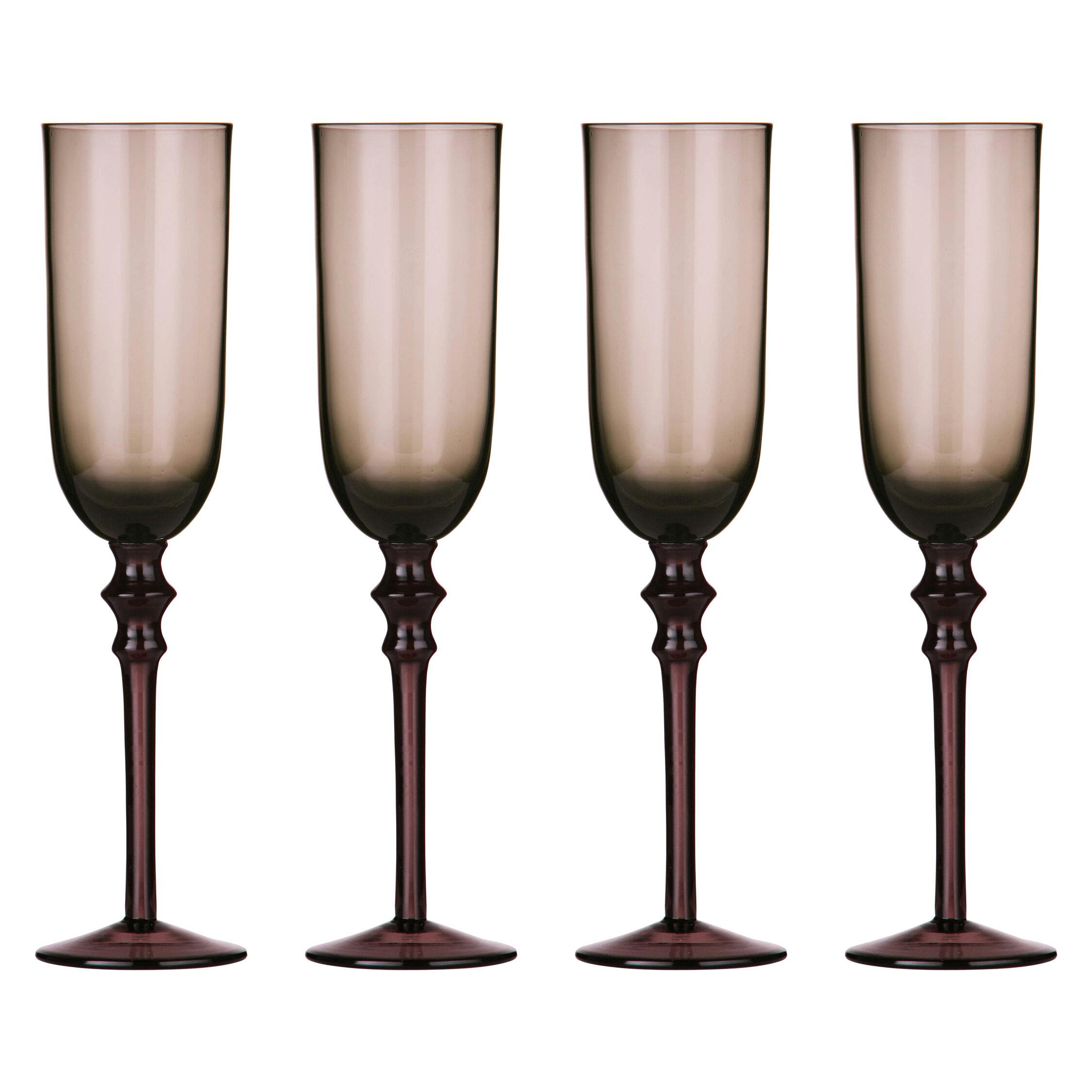 Premier Housewares Tessa Set Of Four Purple Champagne Glasses - Image 2