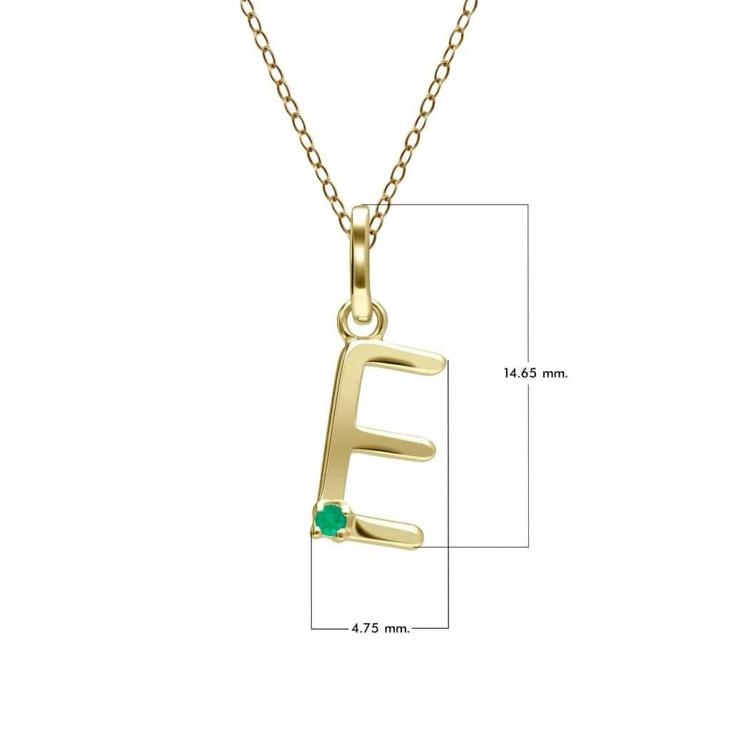 Gemondo Yellow/Gold Initial Emerald Letter Necklace In 9Ct - E