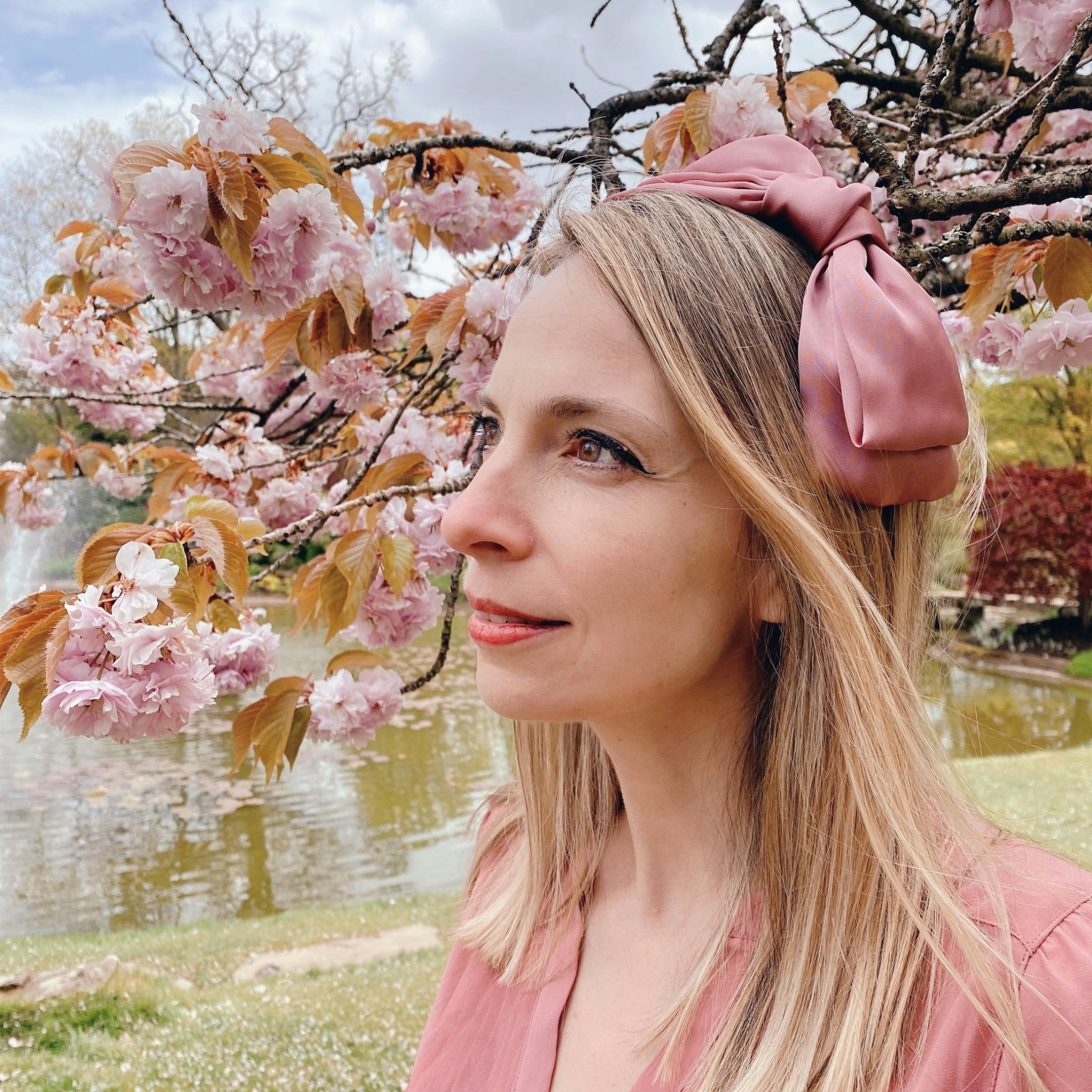 Queenmee Accessories Pink Fascinator Bow Headband Dusky