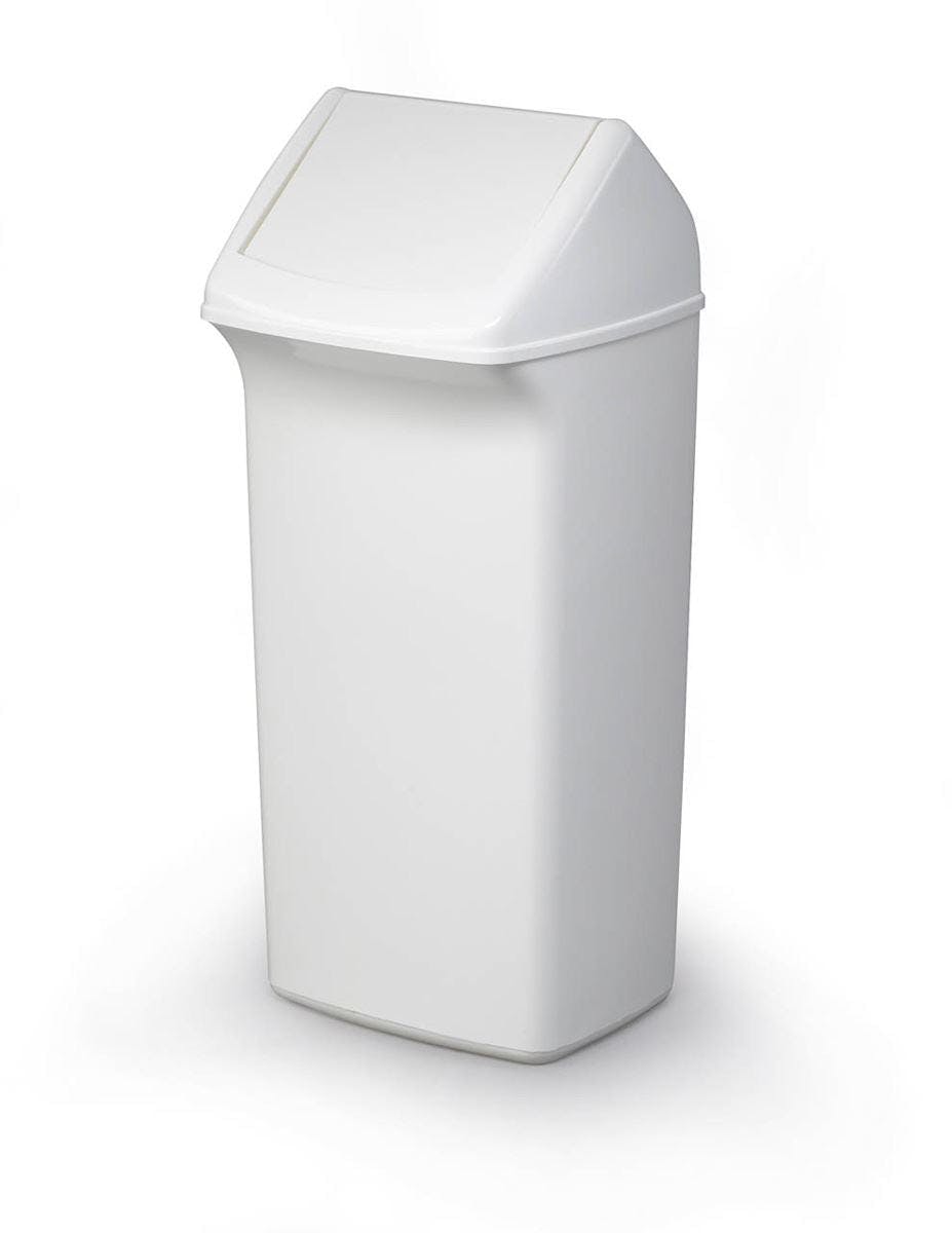 Rackhams White Durabin Contemporary Square Recycling Bin + Swing Lid | 40L