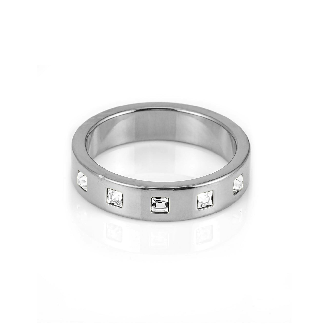 Say It With Silver Half Band Stone Ring - Small (L/M)