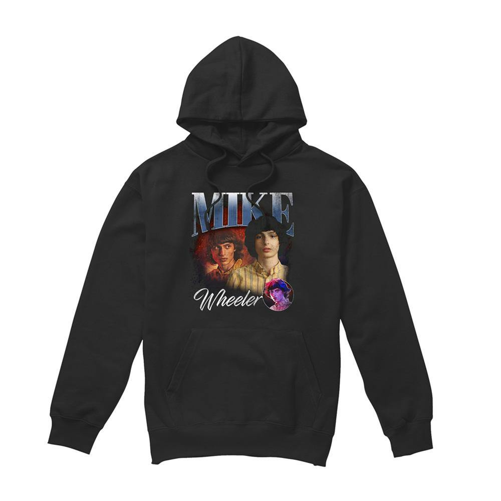 Stranger Things Unisex Black Adult Mike Homage Hoodie - M - 80% Cotton/20% Polyester