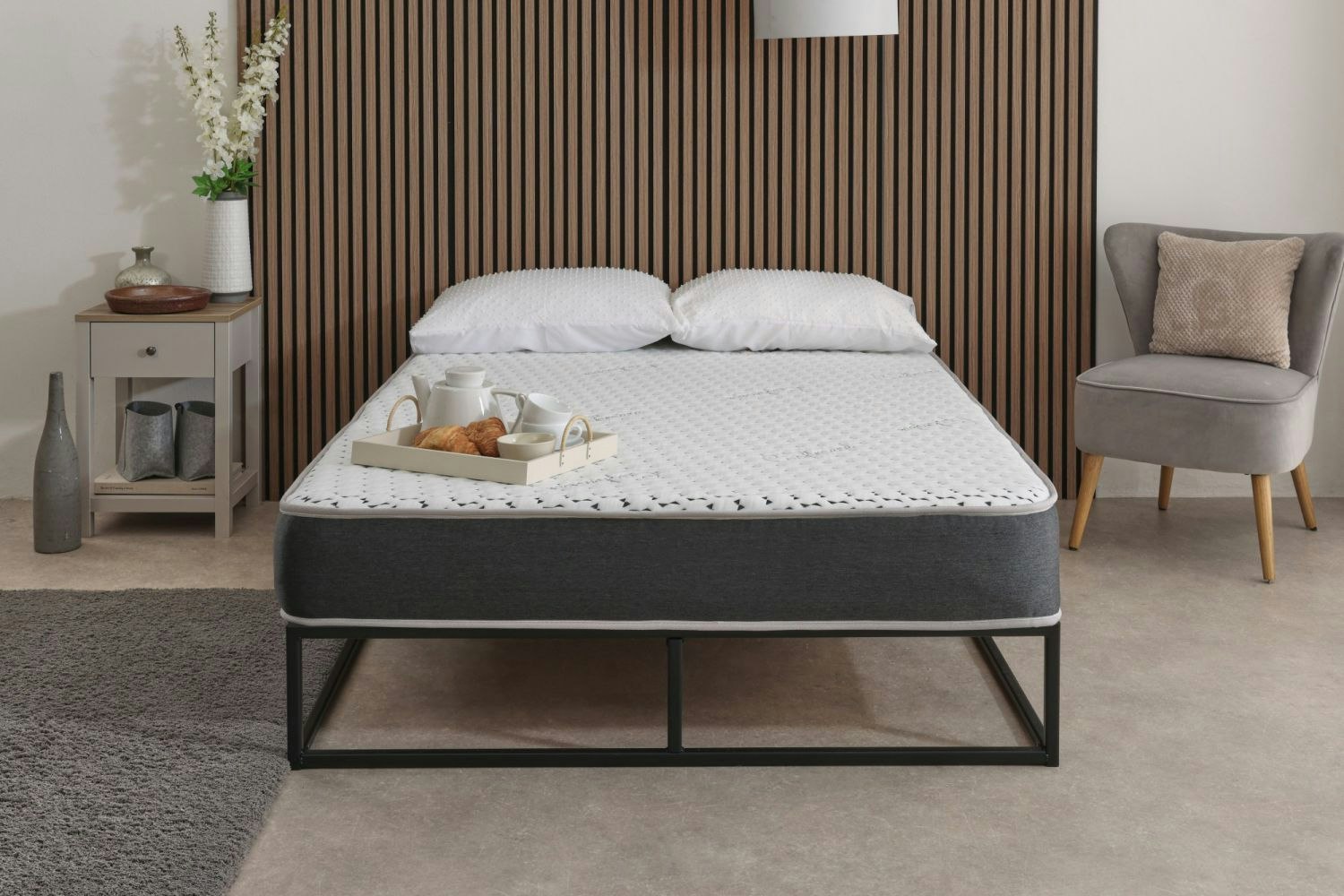 The Foam People Dark/Grey Superior Cashmere All Foam Mattress - Plush Memory Foam Comfort - 1 - 2Ft6 Shorty Small Single Mattress (75Cm X 175Cm)
