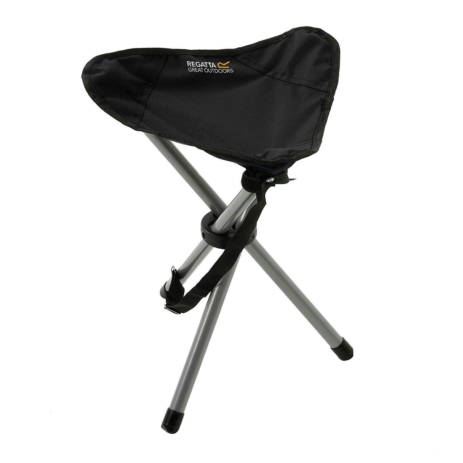 Regatta Black Ternio Lightweight Folding Tripod Camping And Hiking Stool - One Size