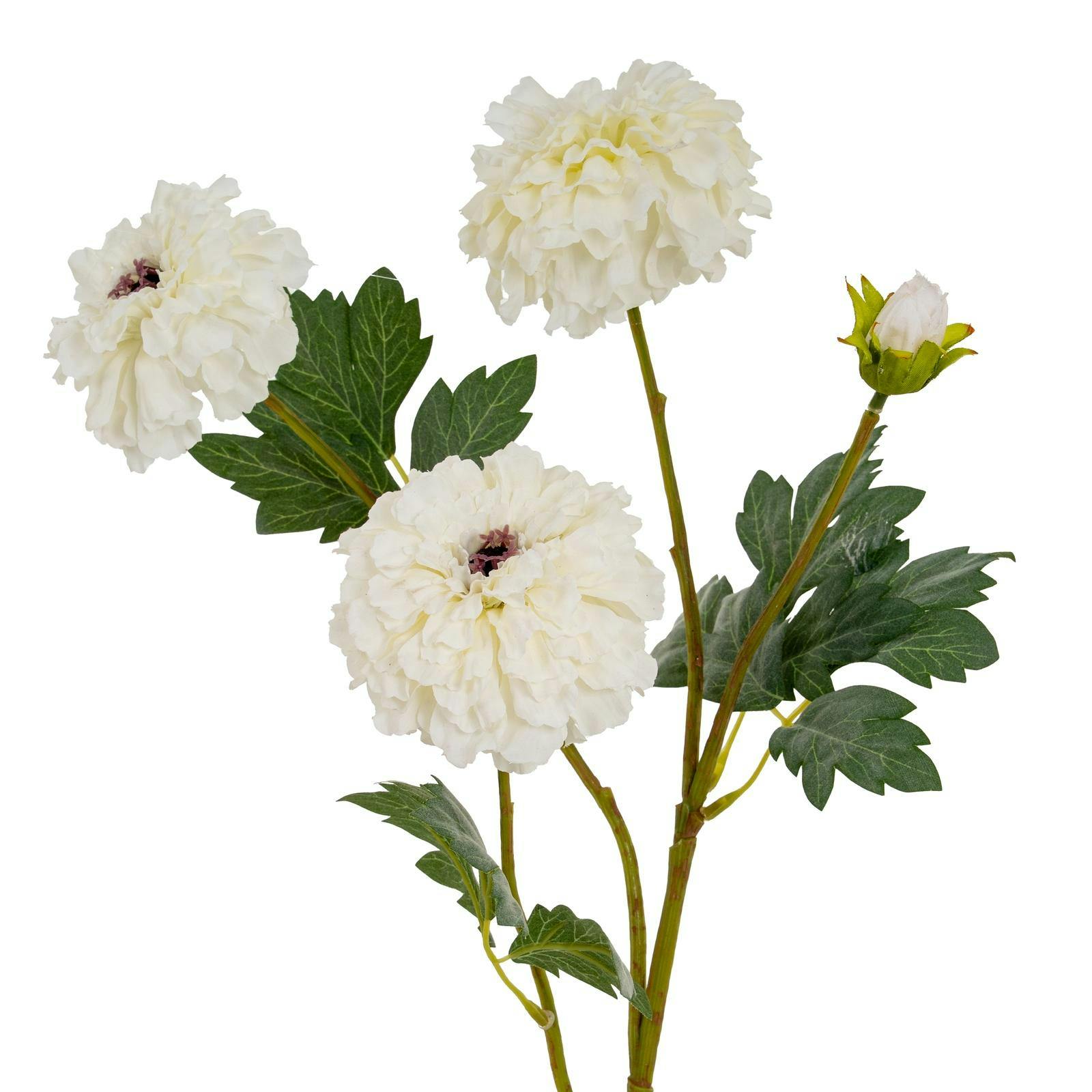 Hill Interiors White African Marigold Artificial Flower Spray - One Size - 100% Mixed