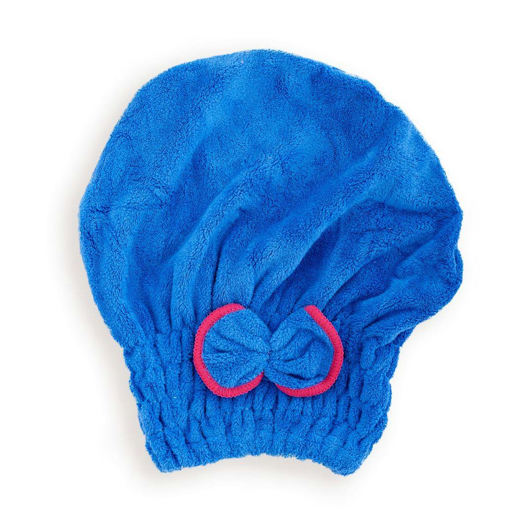 Smug Blue Microfibre Hair Towel Cap, - Image 7