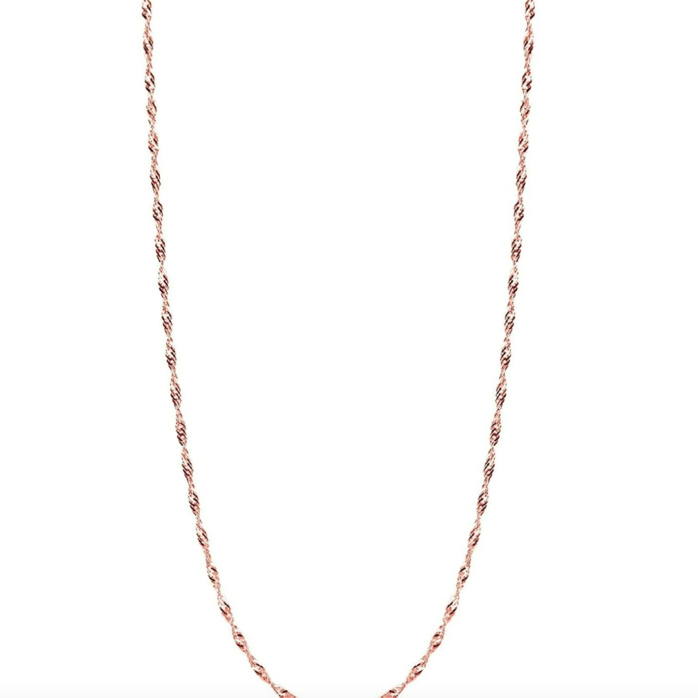 Spero London Silver/Gold Twisted Curb Singapore Sterling Chain Adjustable Size - Rose - Rose