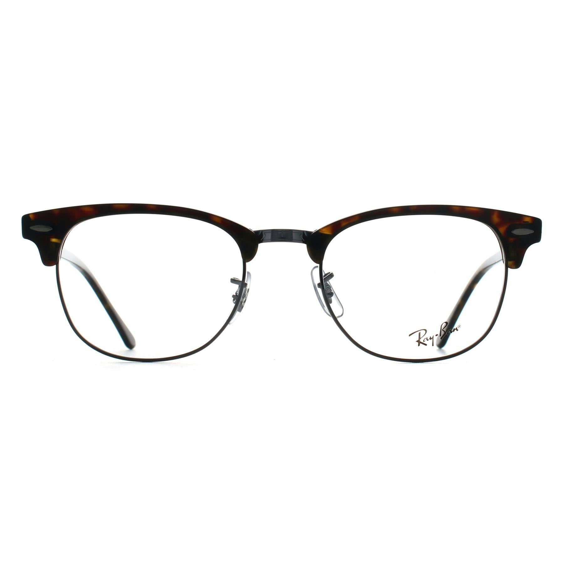 Ray - Ban Unisex Ray - Ban Rx5154 Clubmaster 2012 Optical Frames Plastic Havana Squared - Image 6