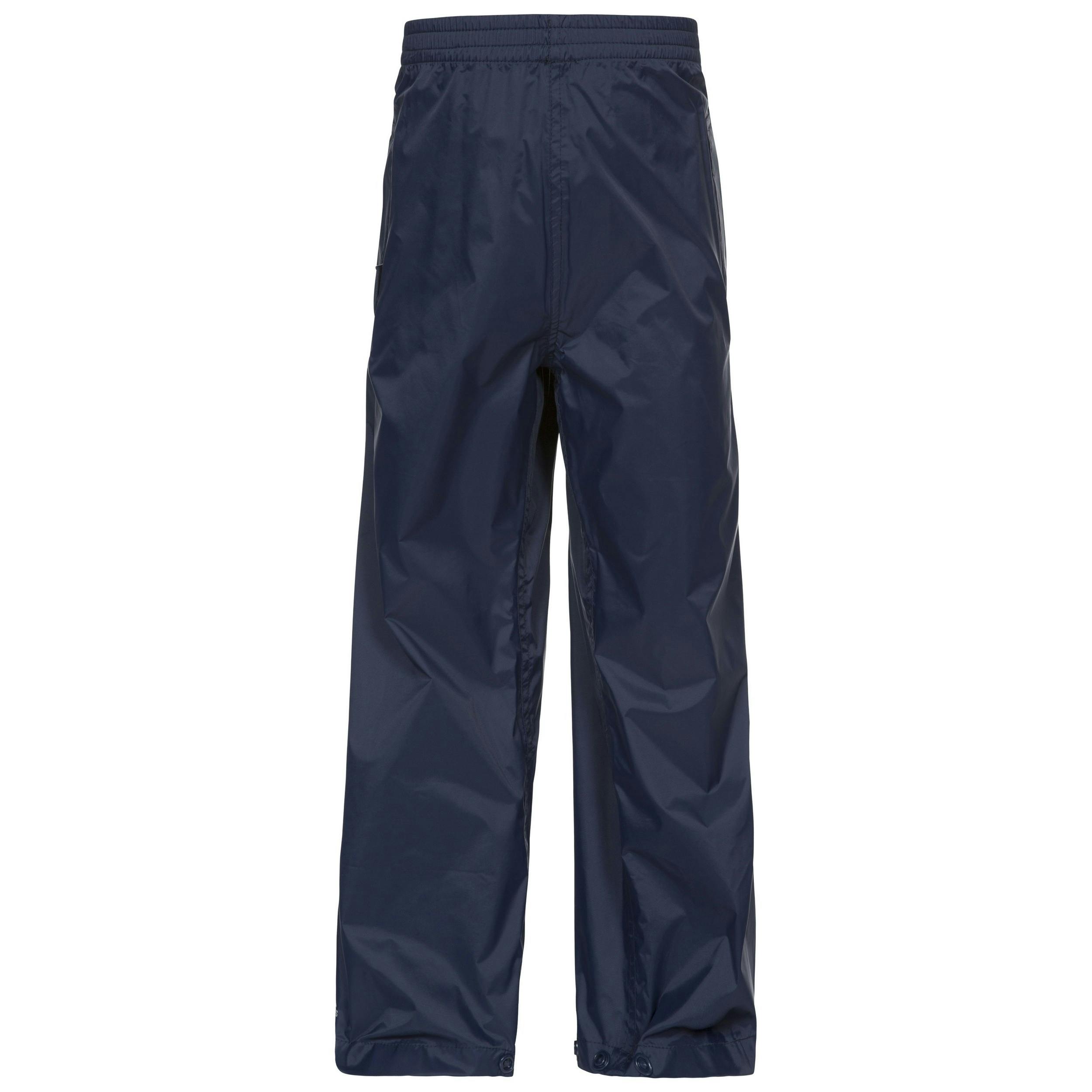 Trespass Childrens/Kids Qikpac Waterproof Packaway Trousers - Navy - 3/4 - Navy - 100% Polyamide Pu