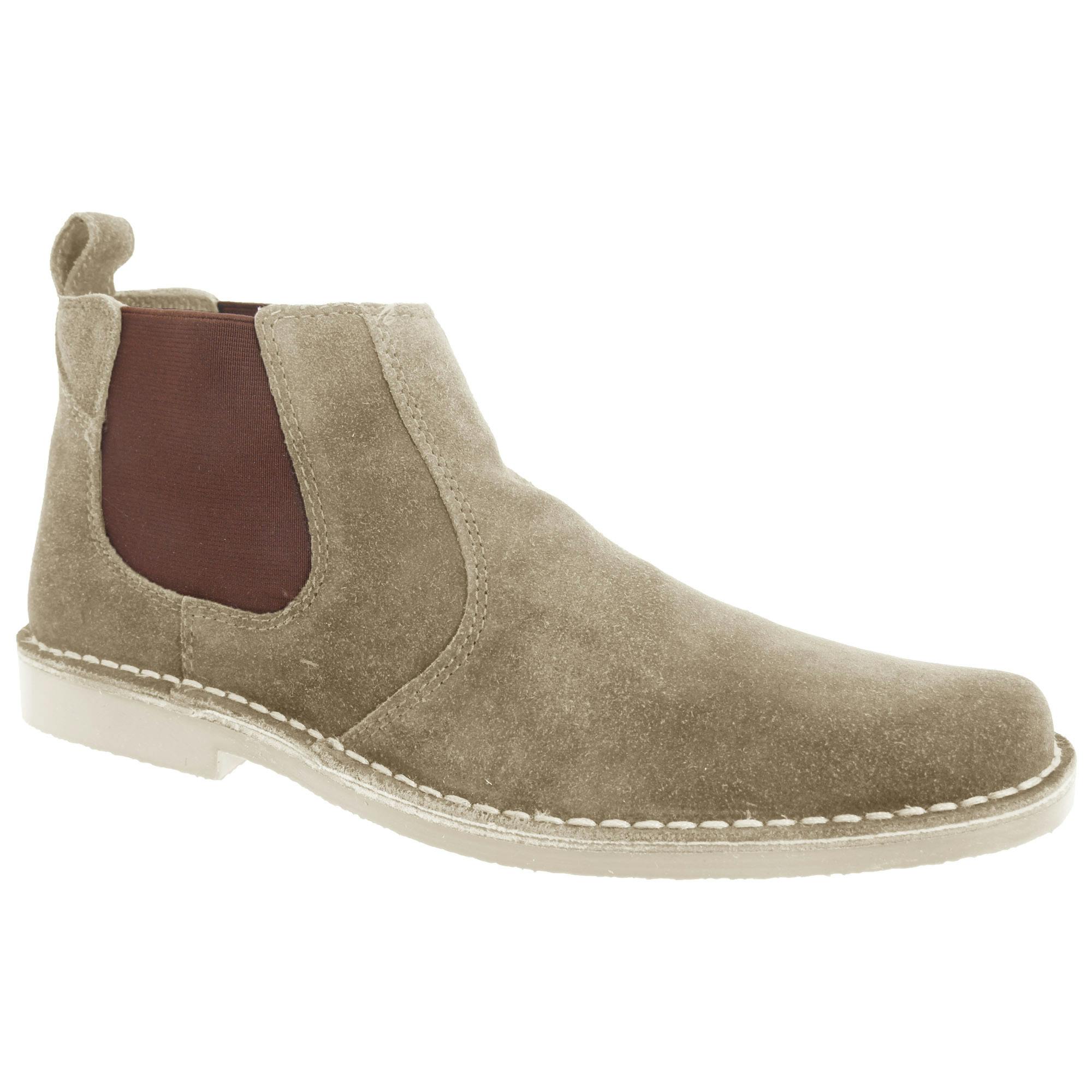 Roamers Men's Real Suede Classic Desert Boots - Taupe - 9 Uk - Taupe - 60% Leather/20% Tpr/20% Textile