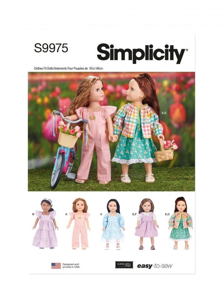 Simplicity Sewing Pattern 9975, Doll Clothes Os (One Size) - Easy - Os (One Size)