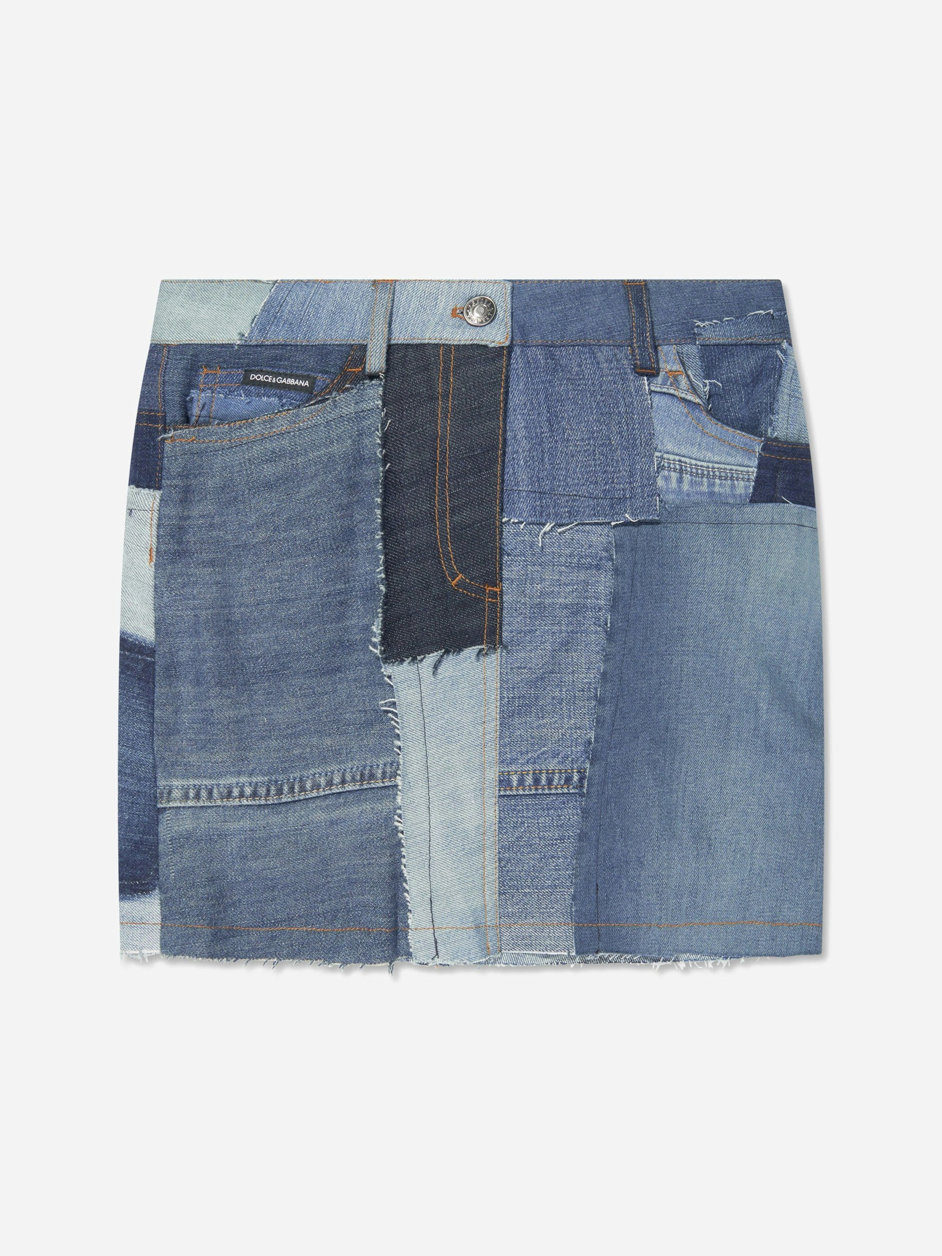 Dolce & Gabbana Kids Girls Blue Dolce & Gabbana Denim Skirt In - 8 Yrs