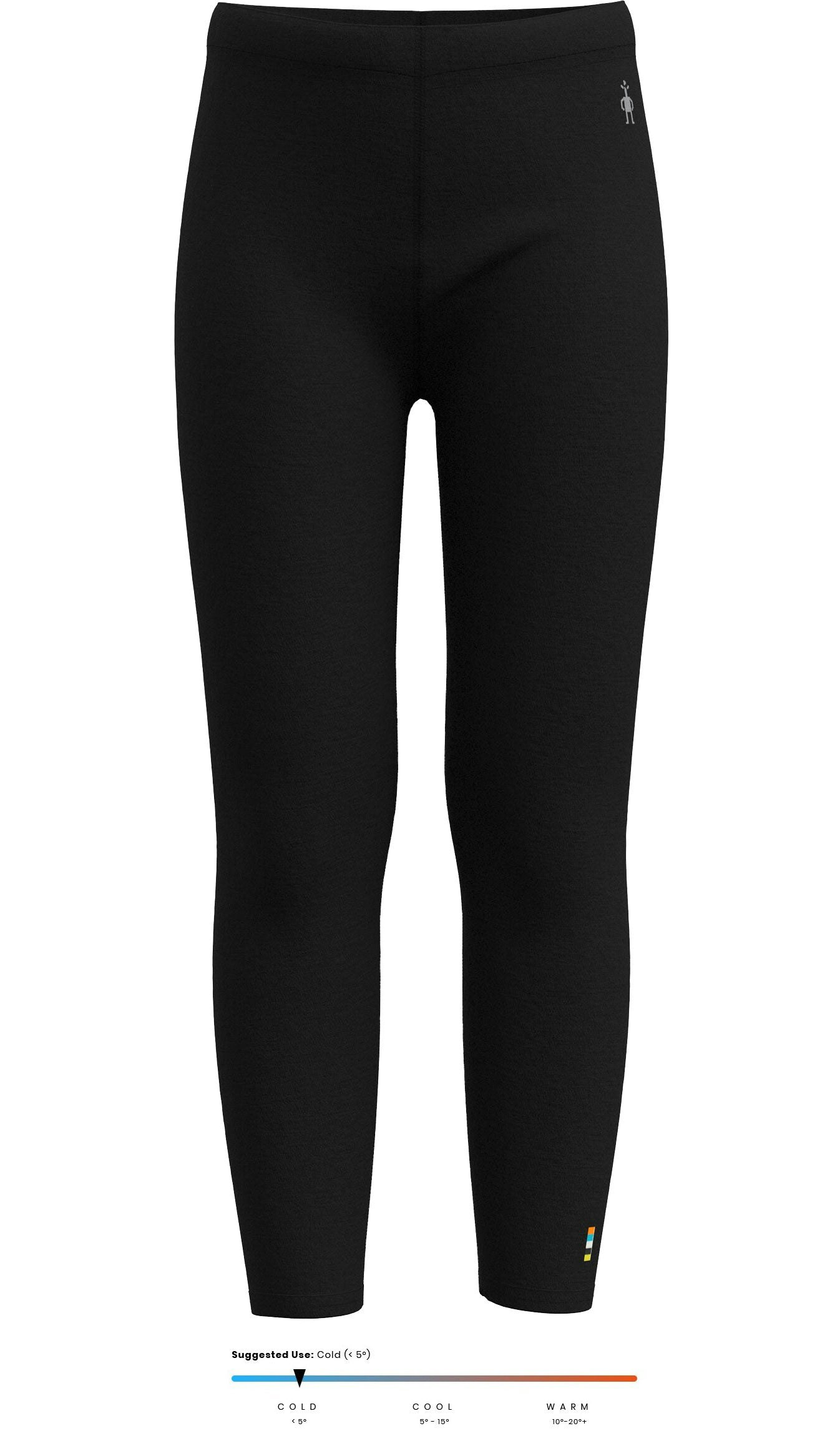 Smartwool Boys Black Kids' Merino Wool 250Gsm Leggings {Sw-011561} - Youth Medium {9-10Yrs}