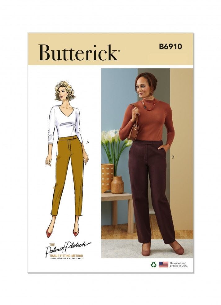 Butterick Women's Sewing Pattern 6910, Trousers For B5 (8-10-12-14-16) - Intermediate - B5 (8-10-12-14-16)
