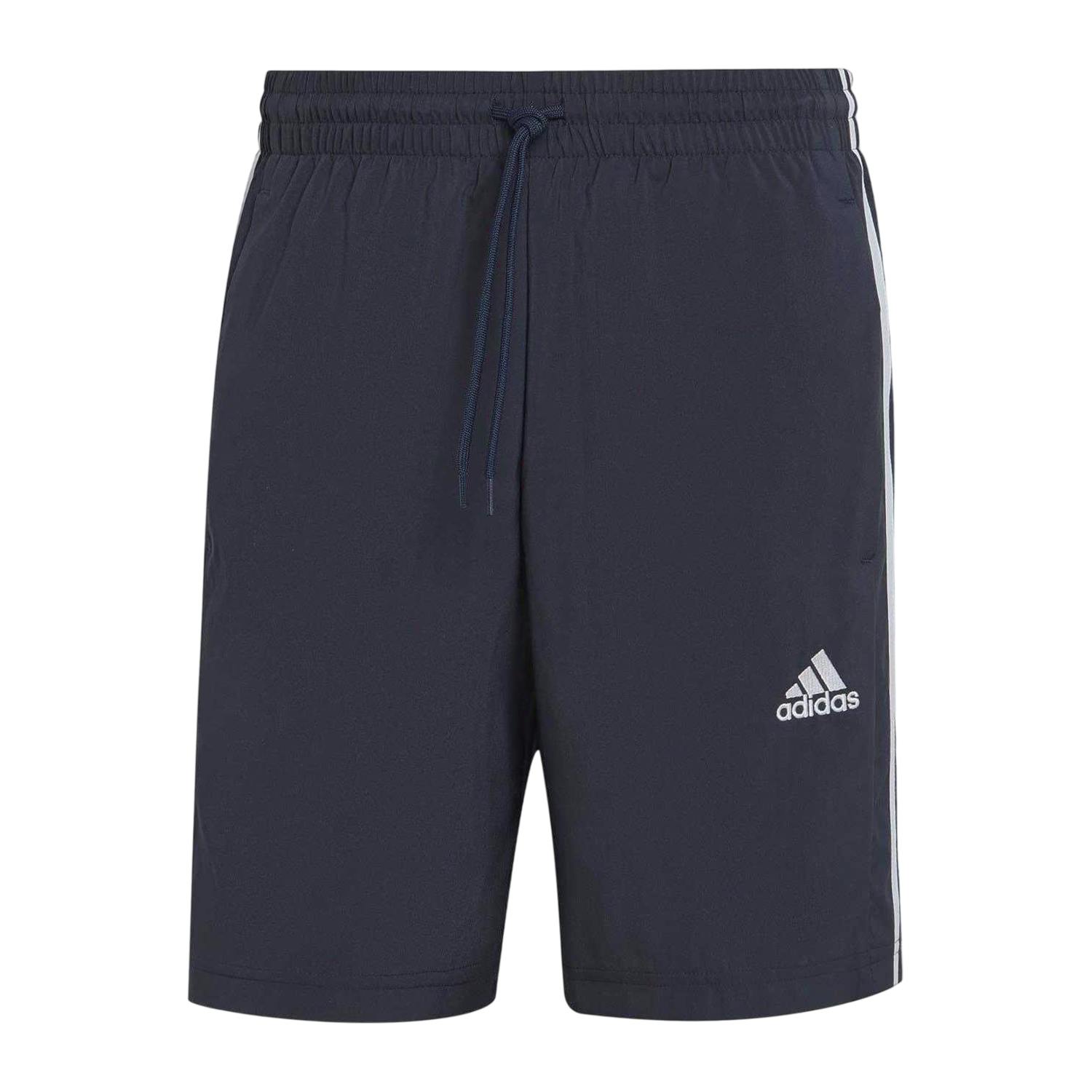 Adidas Men's White 3 Stripes Shorts - Navy/ - 3XL - Navy/ - 100% Polyester