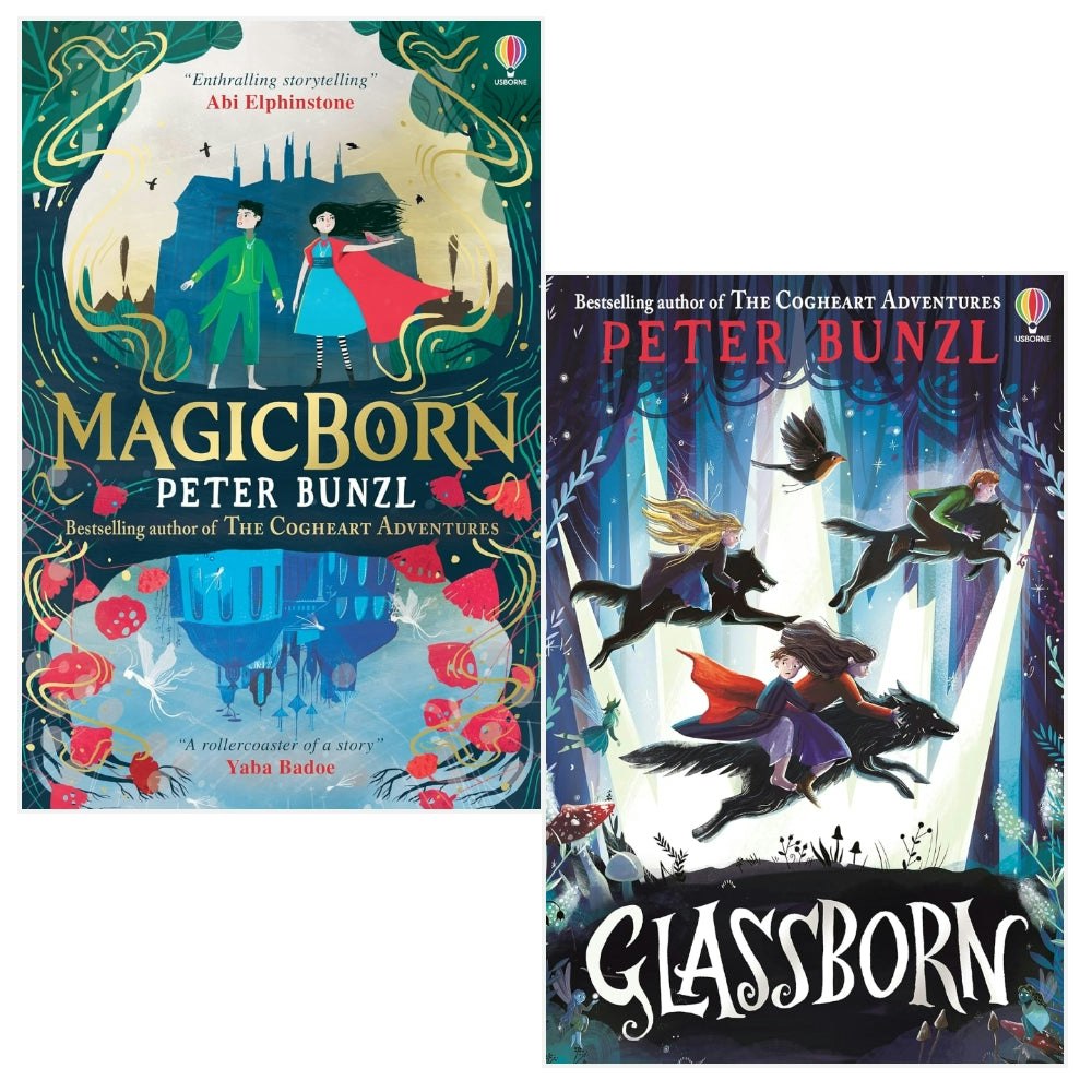 Usborne Publishing Boys Peter Bunzl Magicborn 2 Books Collection Set (Magicborn, Glassborn)
