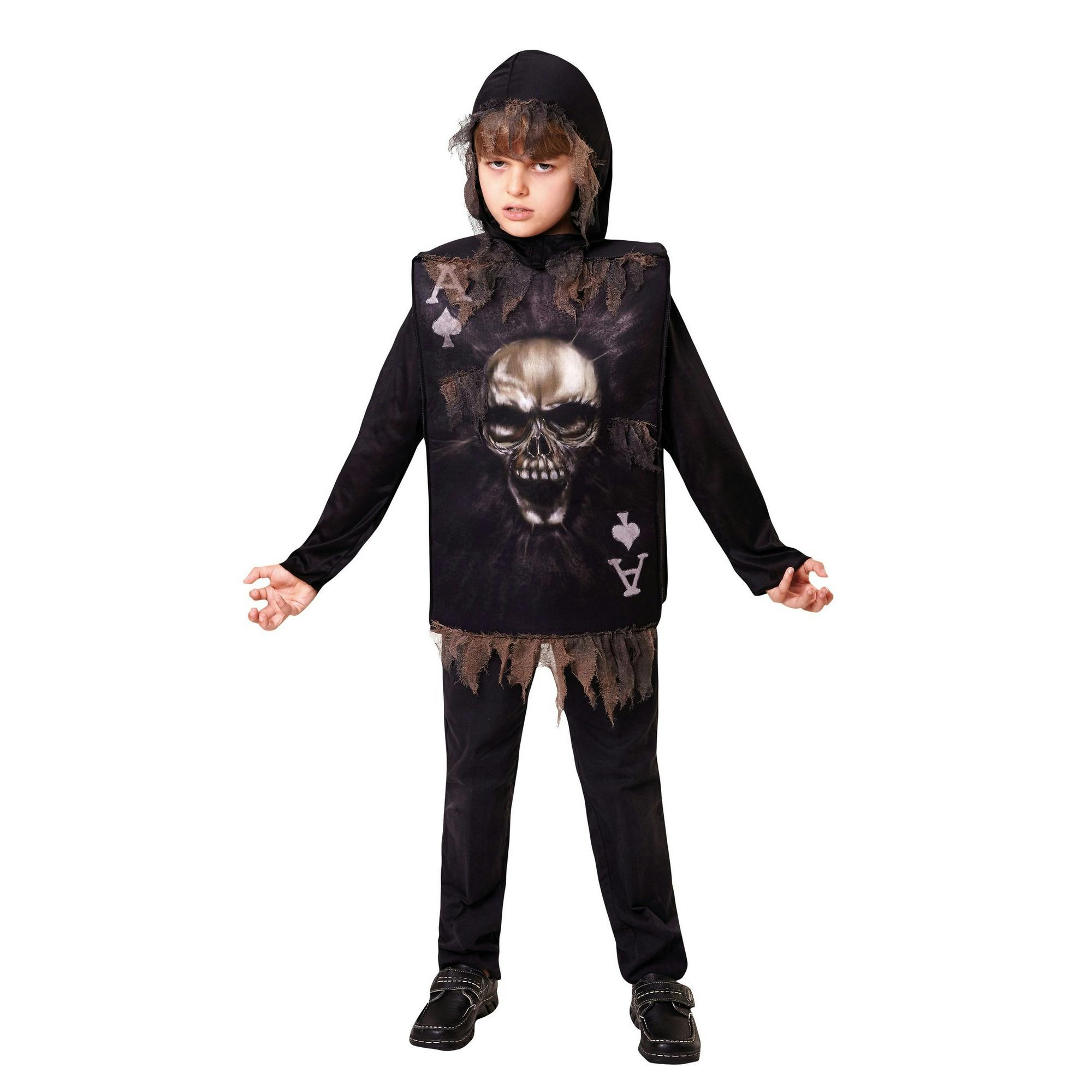Bristol Novelty Black Kids Skeleton Playing Card Tabard - M