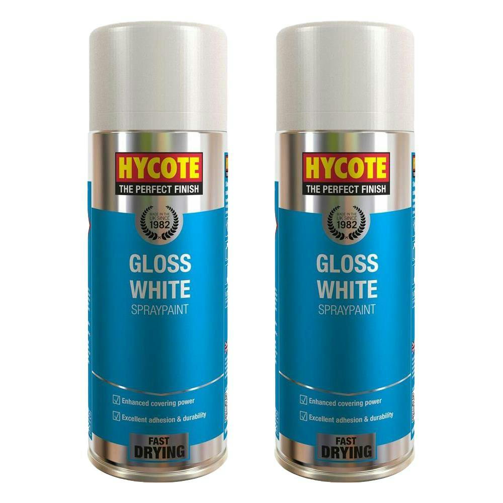 Hycote White 3X Gloss Spray Paint 400Ml - Image 7