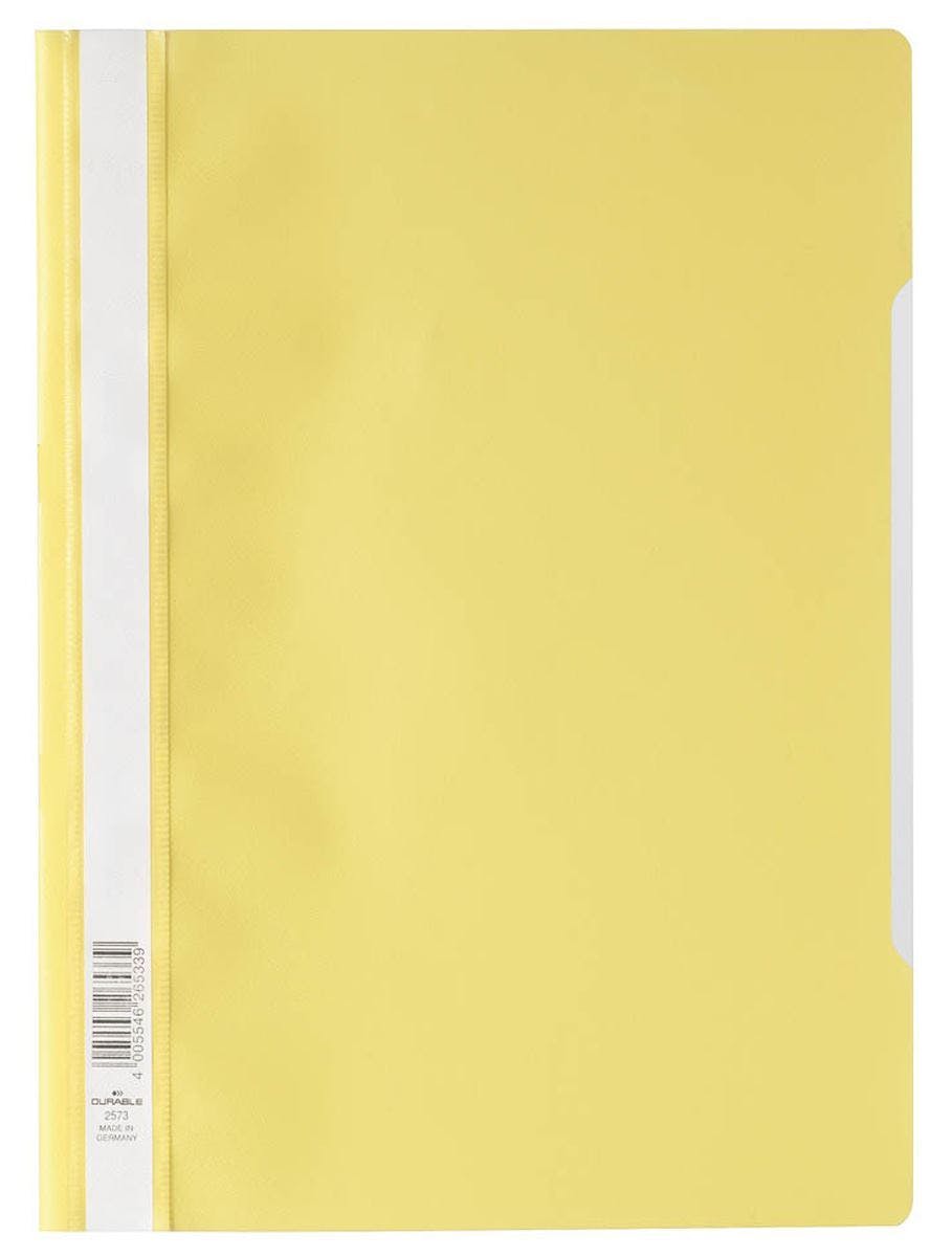 Rackhams Yellow Clear View Project Folder Document Report File | 50 Pack | A4