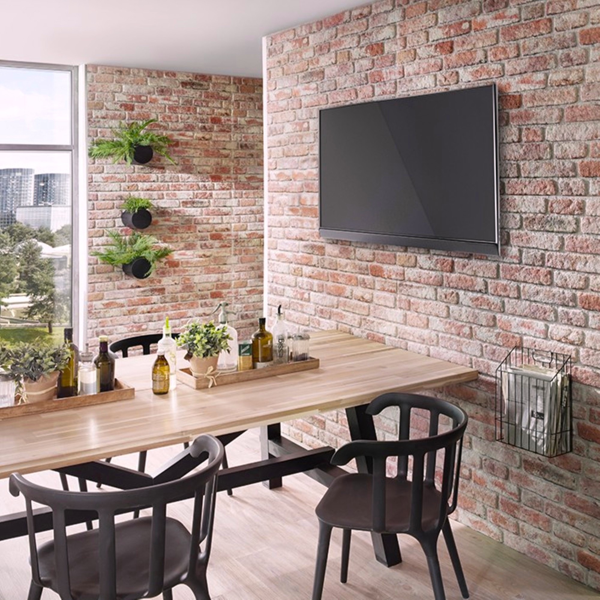 Wallsupply Red Ultralight Loft Rustic Brick Effect Hd Printed 3D Wall Panels Eps, 4Pcs 2.4M²