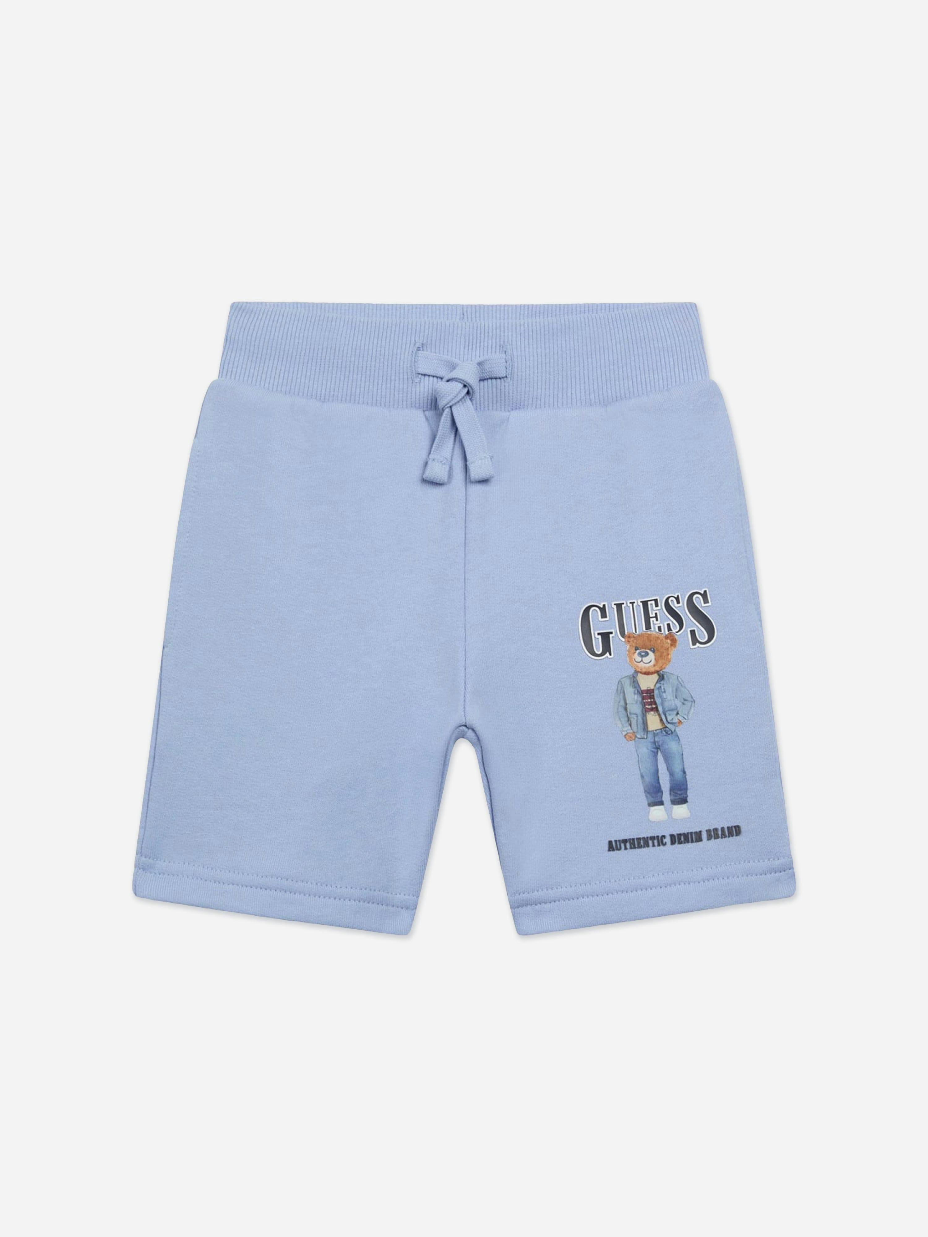 Guess Boys Blue Bear Logo Shorts In - 18 Mths