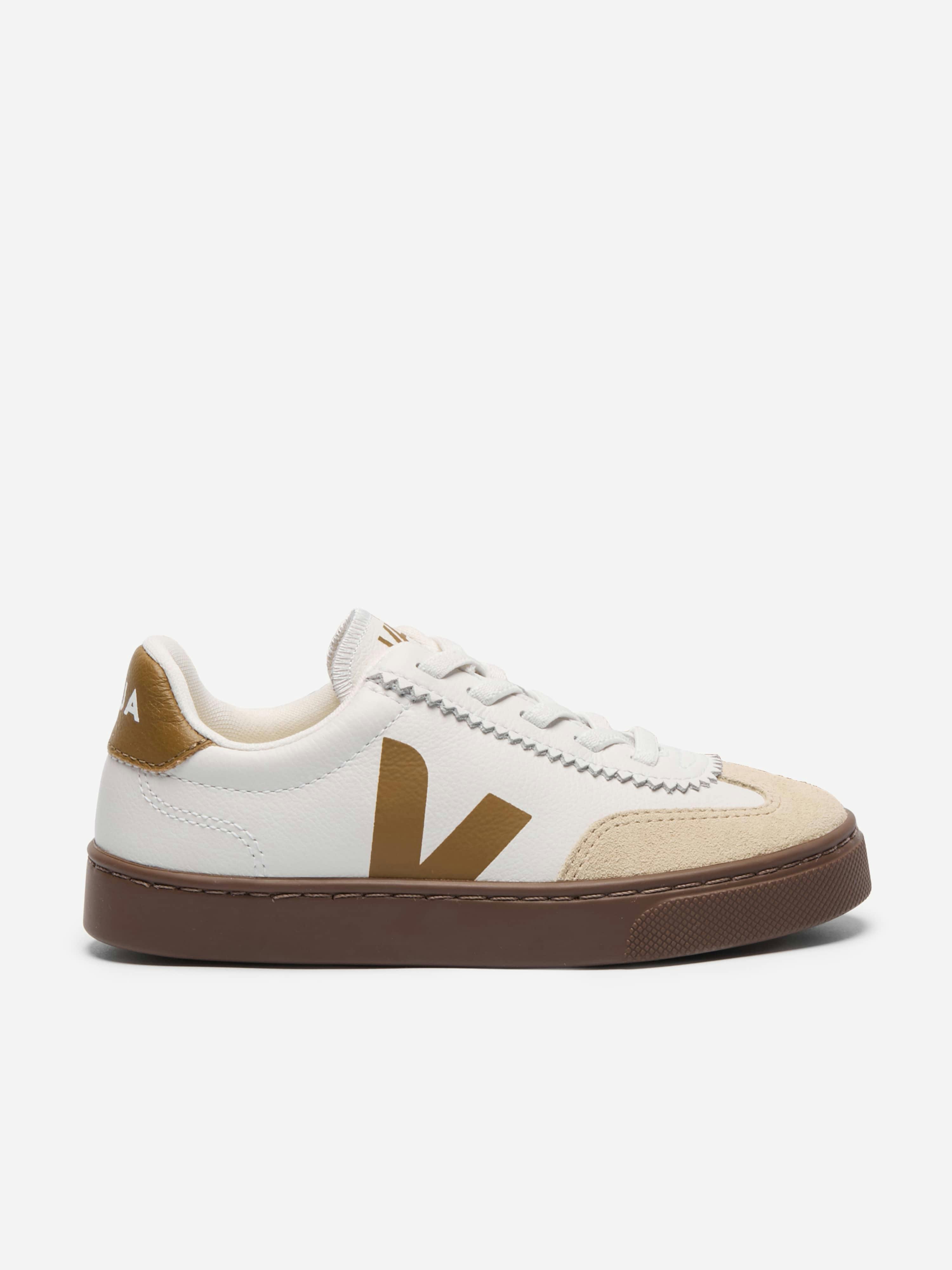 Veja Boys White Kids Small Volley Leather Trainers In - Eu 33 Uk 1.5