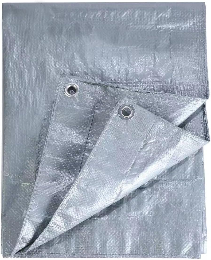 Kav Grey Premium Tarpaulin Waterproof Heavy Duty Tarp With Eyelets Ground Sheet In For Garden, Picnics, Camping, Fishing (6X6m)