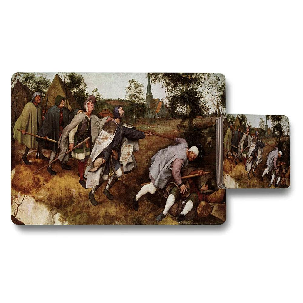 Benjamin Tate Design Vintage Style Medieval Battle Scene Placemat And Coaster Set
