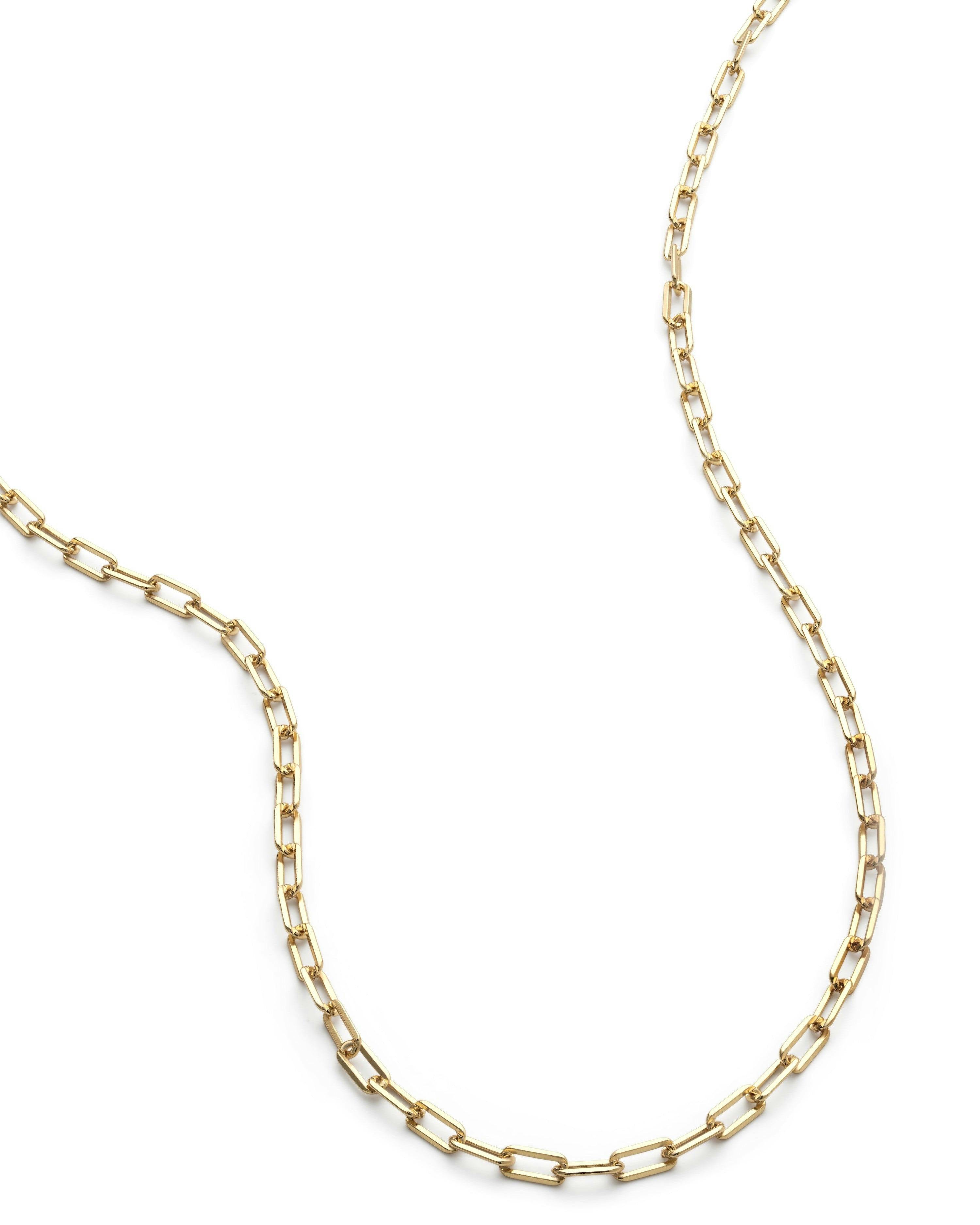 Elk & Bloom Gold Thin Paperclip 18K Chain Necklace - No Thank You - Standard Length