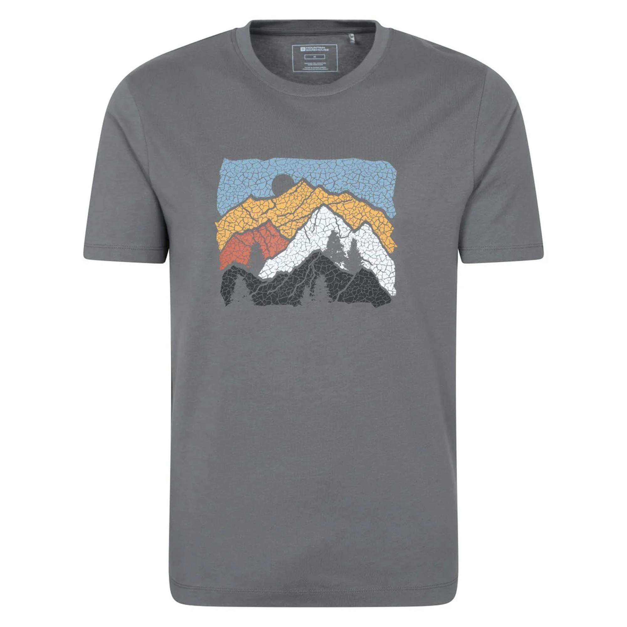 Mountain Warehouse Men's Linear Organic T-Shirt - Charcoal - Xs - Charcoal - 100% Organic Cotton