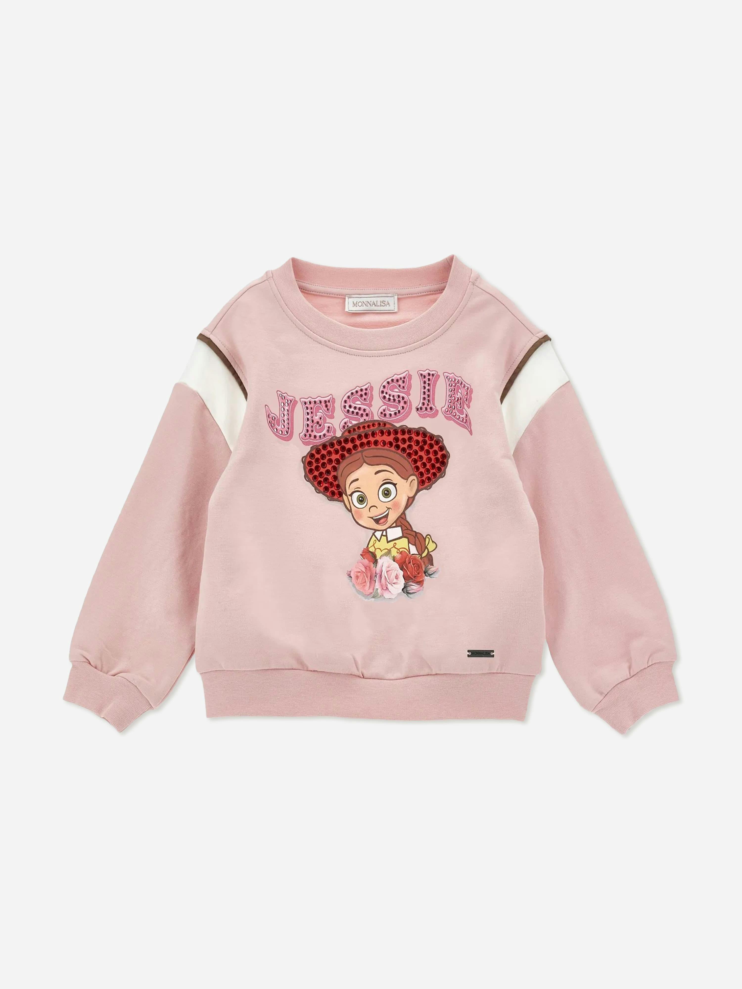 Monnalisa Girls Pink Disney Toy Story Jessie Sweatshirt In - 3 Yrs
