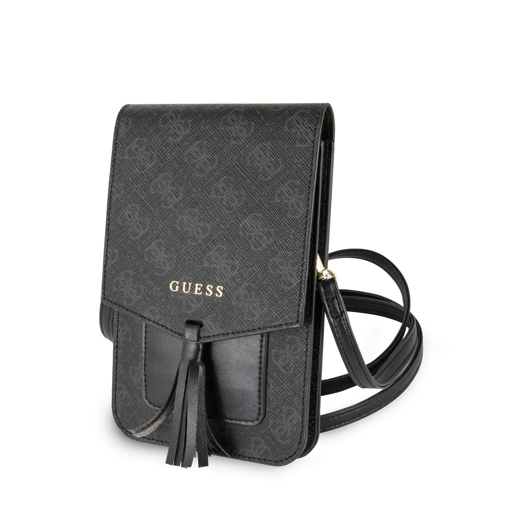 Guess Black 4G Universal Wallet Phone Bag With Strap - Guwbsqgbk