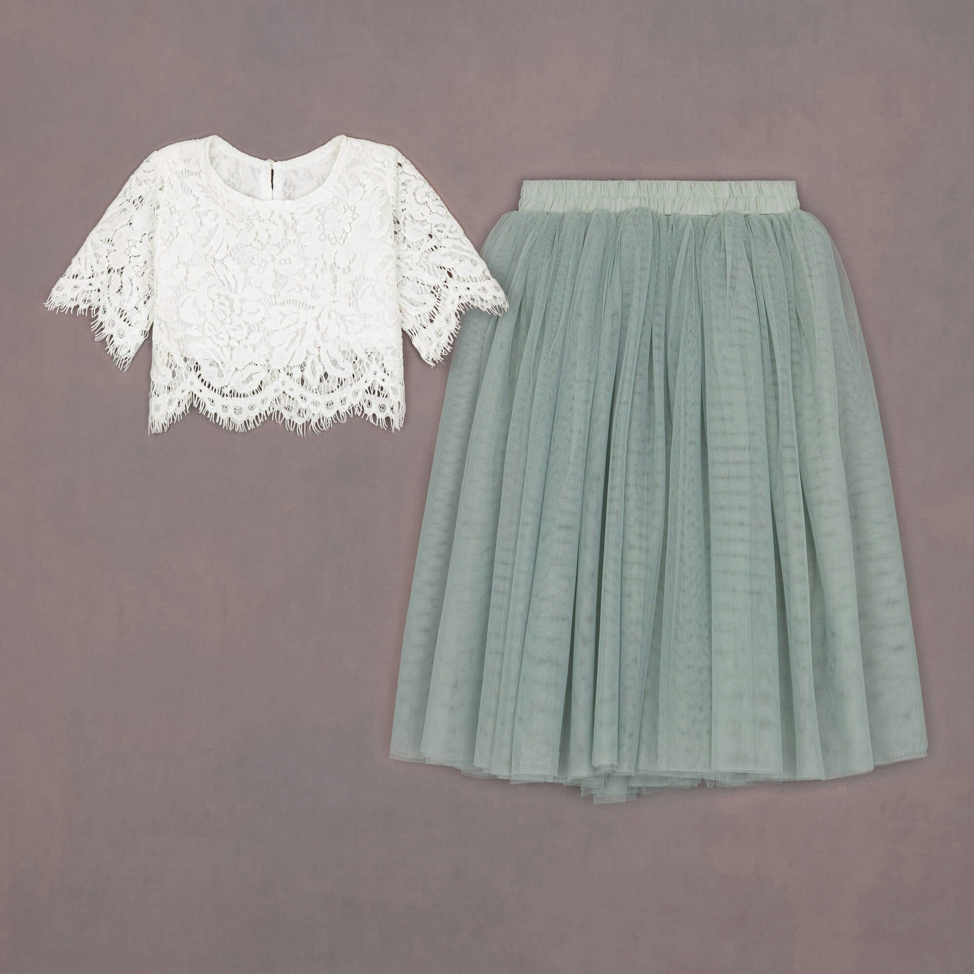 Uk Flower Girl Boutique Girls Green/White Uk Flower Boutique Felicity Couture - Pistachio - 12/24 Mths
