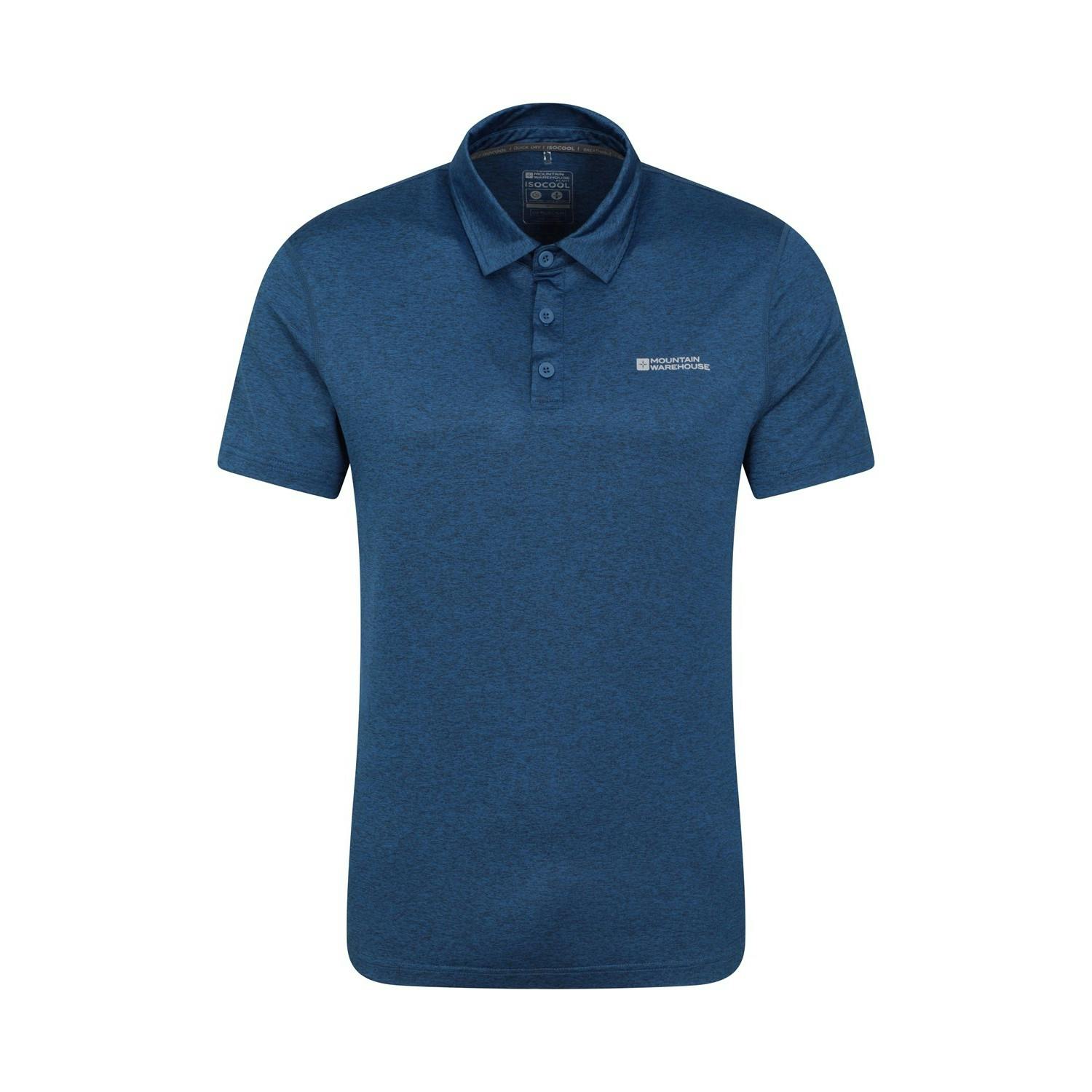 Mountain Warehouse Men's Dark/Blue Deuce Isocool Polo Shirt - S - 92% Polyester/8% Elastane