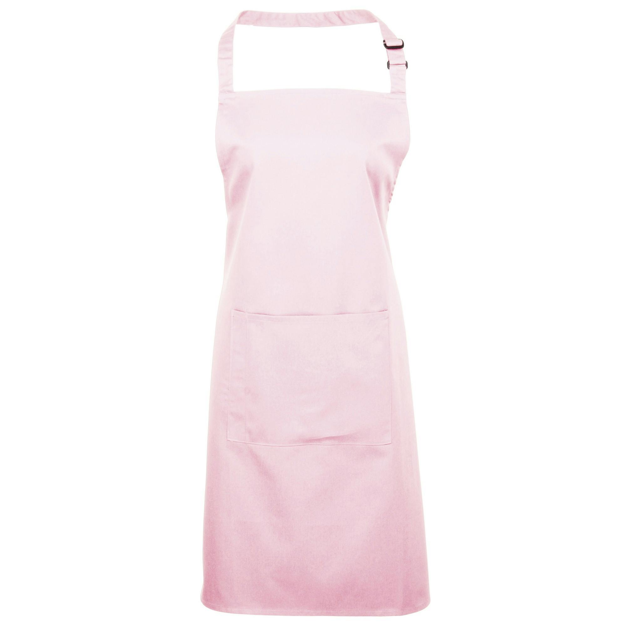 Premier (One Size, Pink) Ladies/Womens Colours Bip Apron With Pocket / Workwear (Pack Of 2) - Image 2