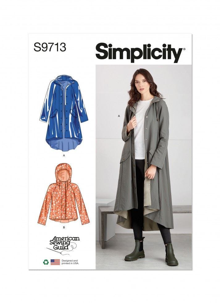 Simplicity Women's Sewing Pattern 9713, Jackets, Coats For K5 (8-10-12-14-16) - Intermediate - K5 (8-10-12-14-16)