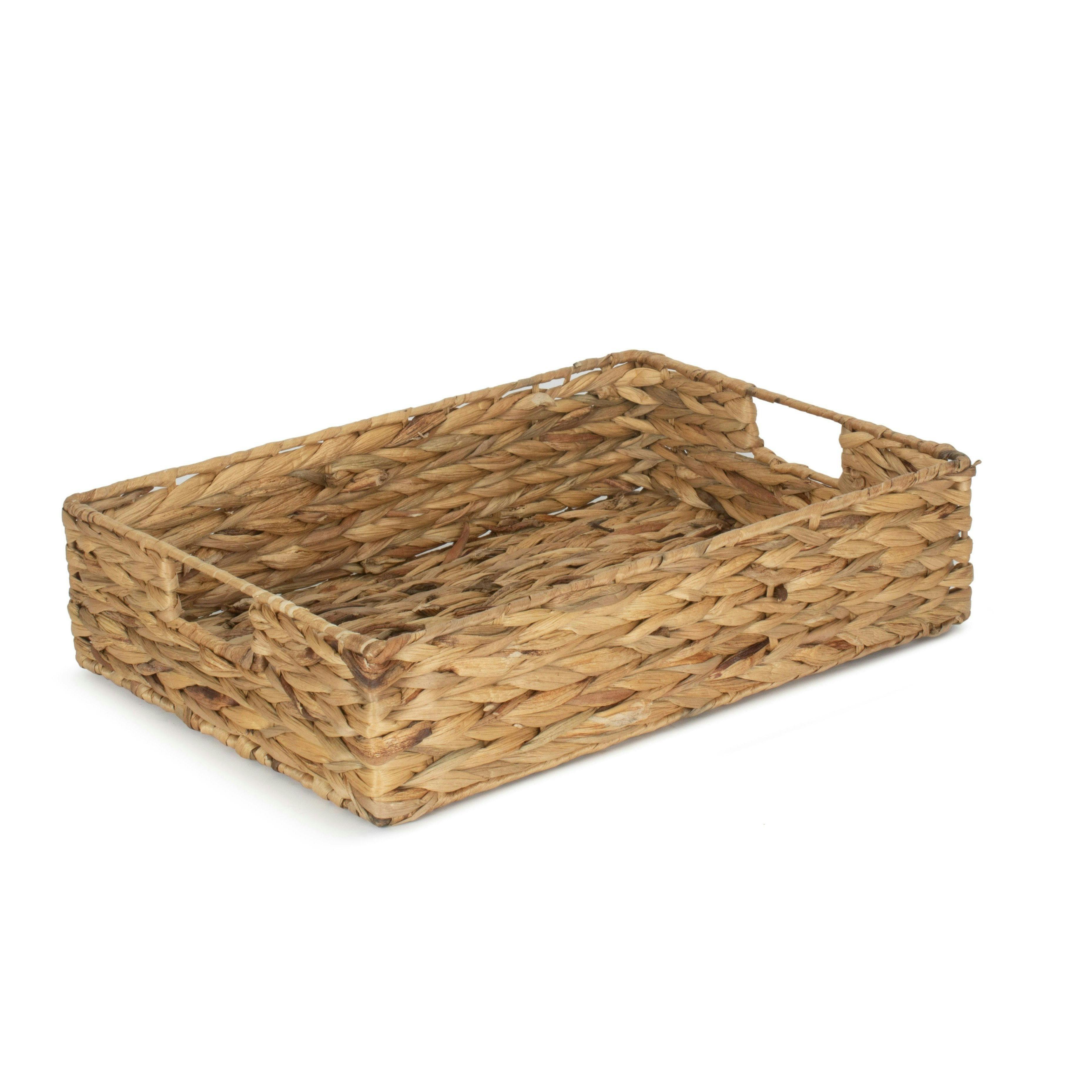 Rackhams Red Shallow Rectangular Water Hyacinth Storage Basket - Medium
