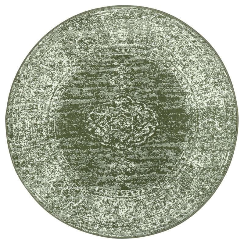 Rackhams Green Velours Méridional Rug - Oriental Look - Ø 160 Cm