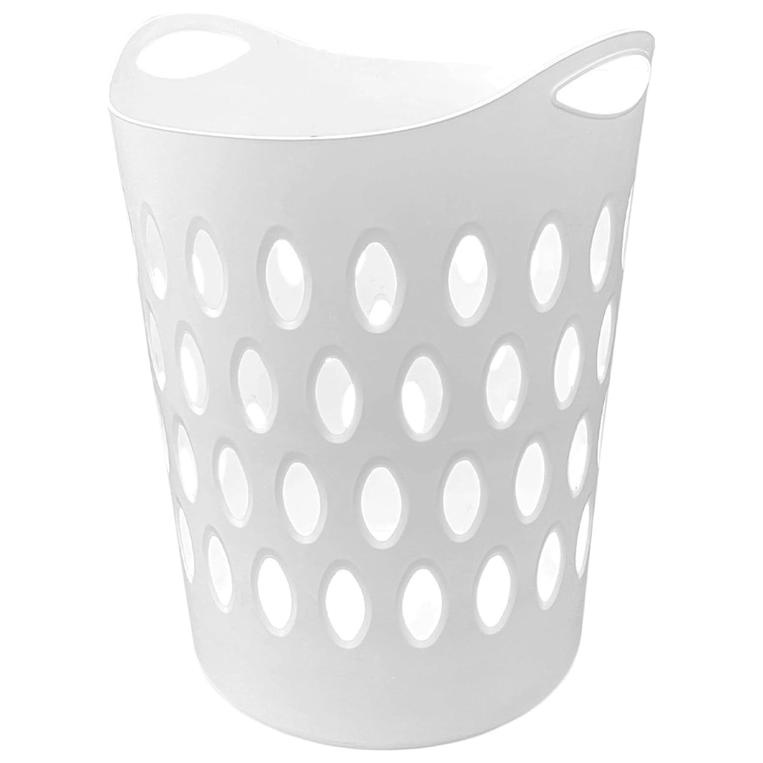 Rackhams White Flexi Plastic Laundry Baskets For Utility Rooms With Handles - 1 X