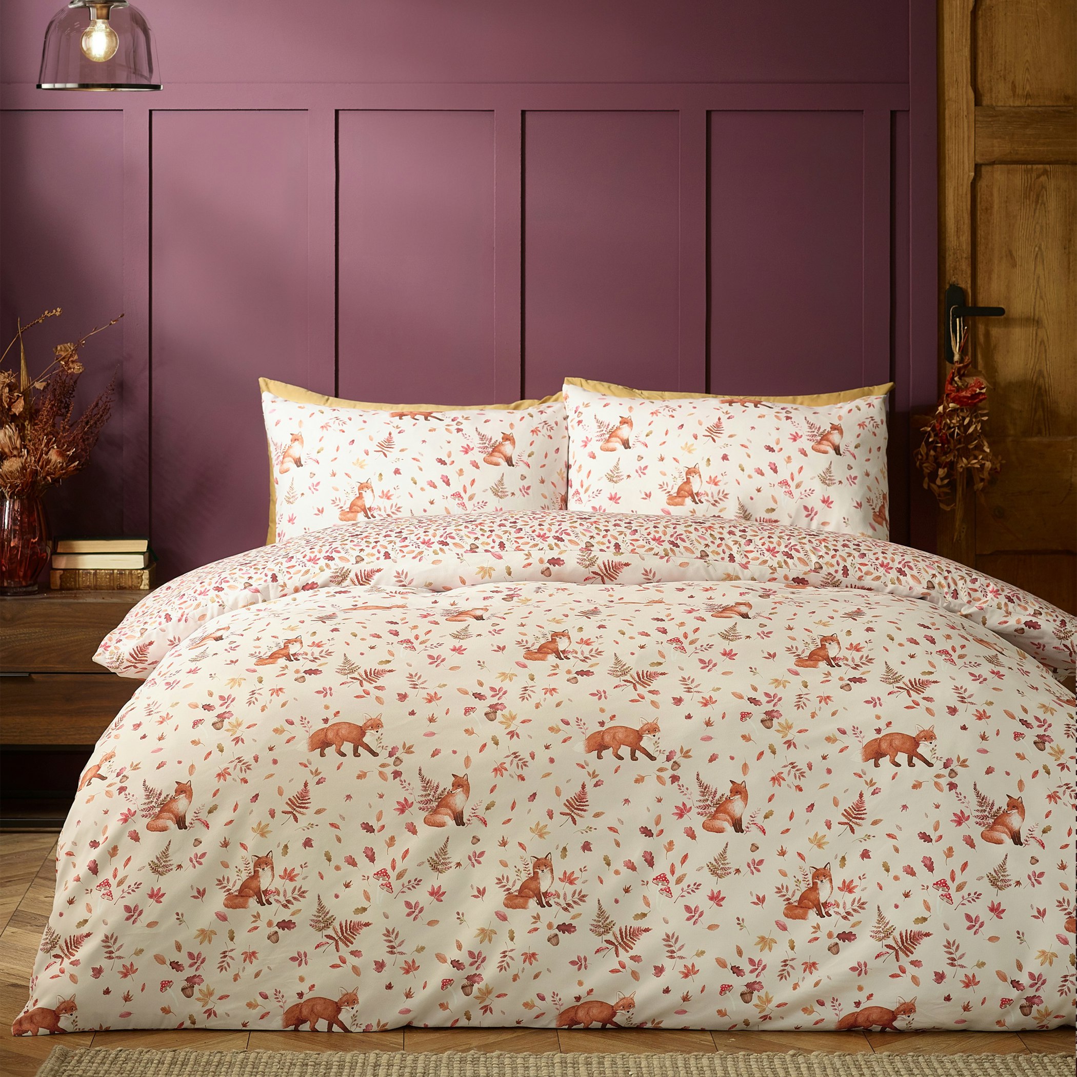 Rackhams Woodland Fox So Soft Reversible Duvet Cover Set Natural - Single