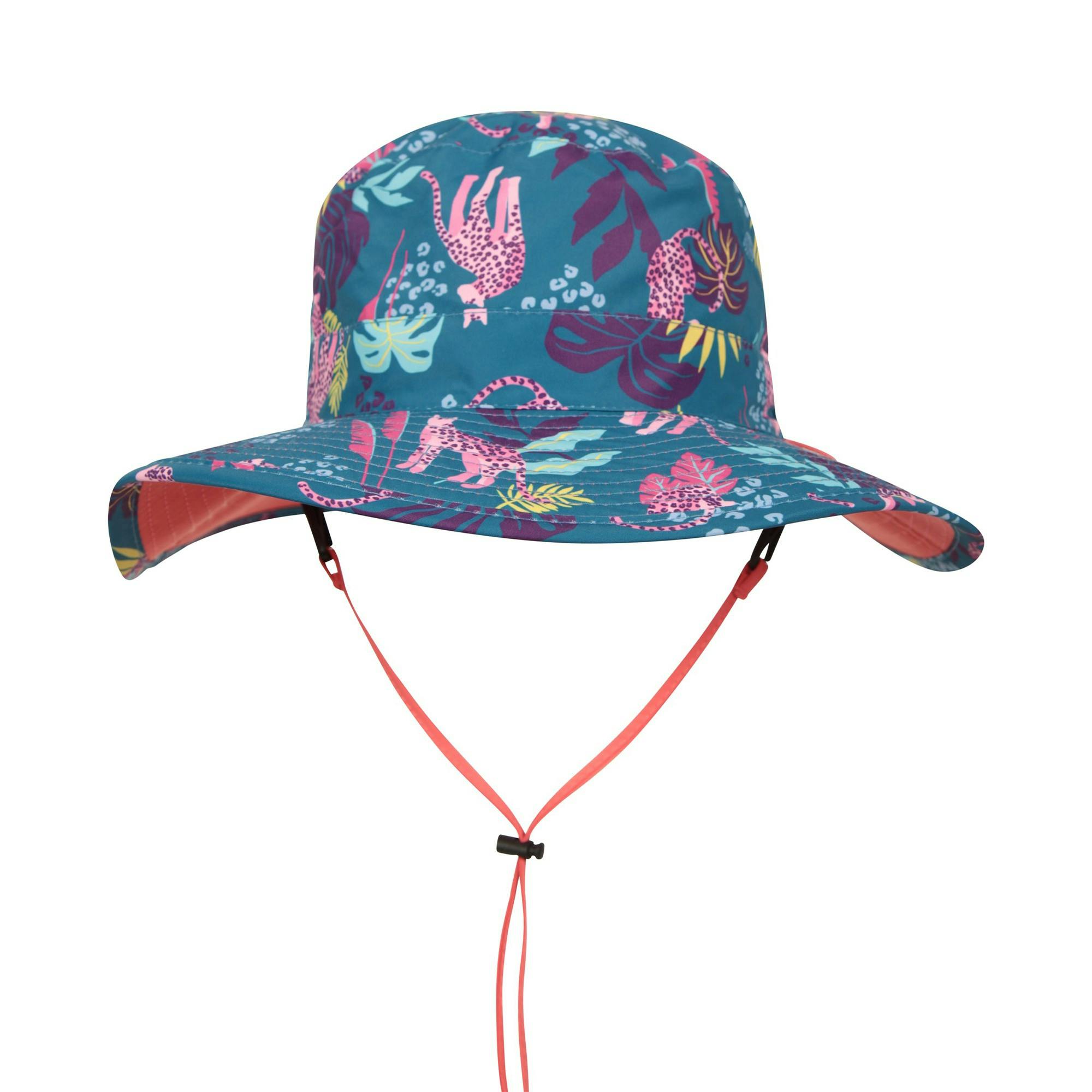 Mountain Warehouse Kids Reversible Water Resistant Sun Hat - Teal - S - Teal - 100% Mixed