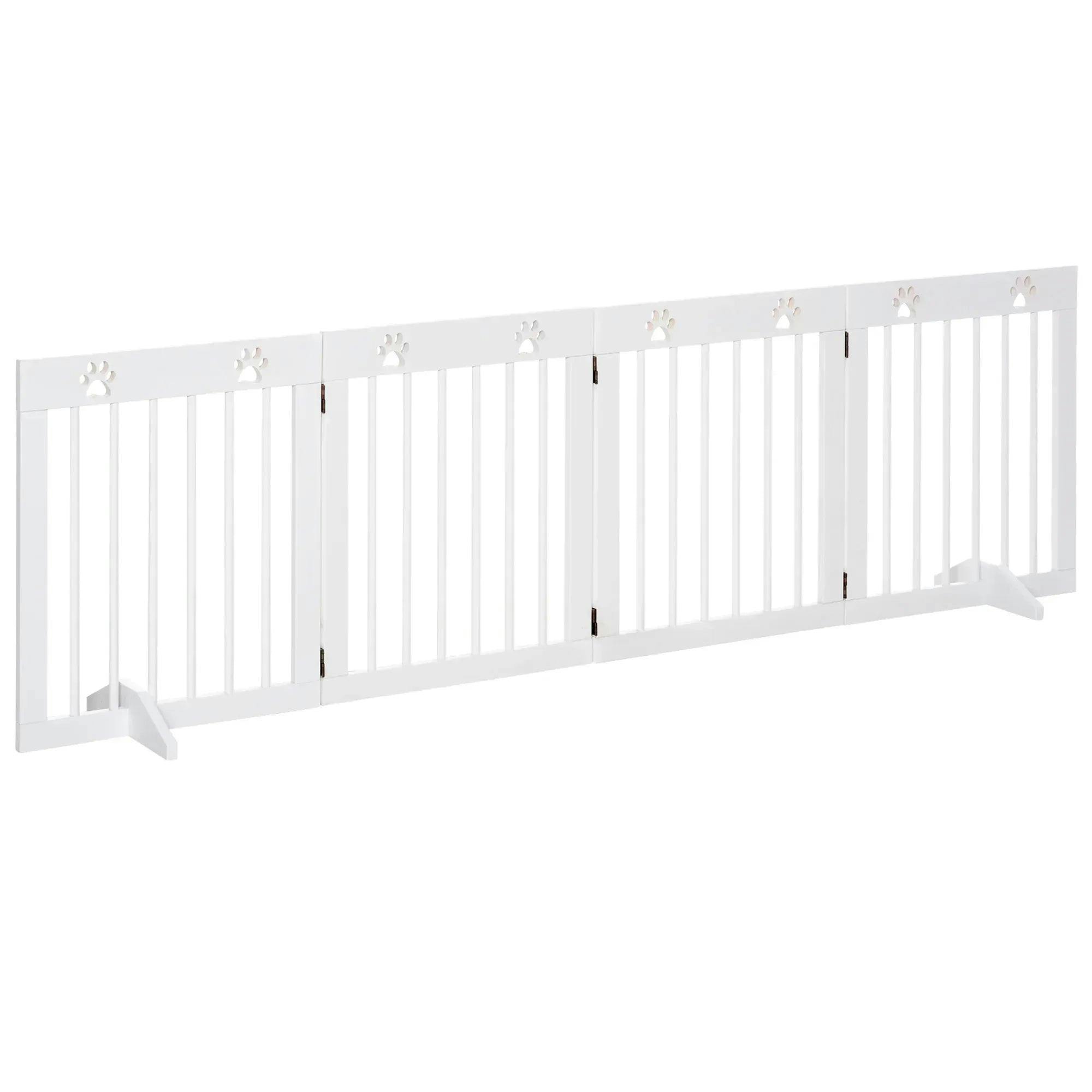 B&Q - Pet Gate 4 Panel Wooden Dog Barrier Folding Fence W/ Support Feet - Image 5