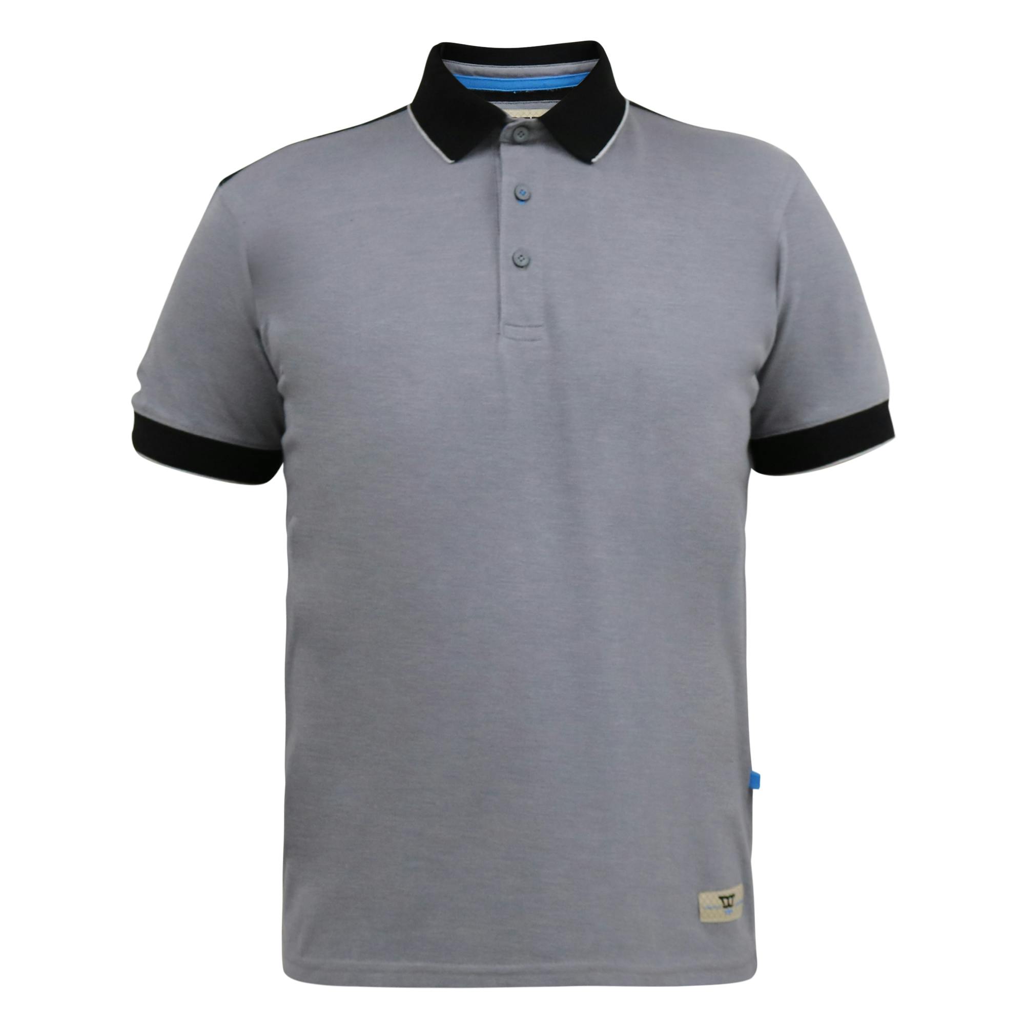 Duke Men's Grey/Black D555 Prinstead Pique Ribbed Collar Kingsize Polo Shirt - 4XL - 100% Cotton