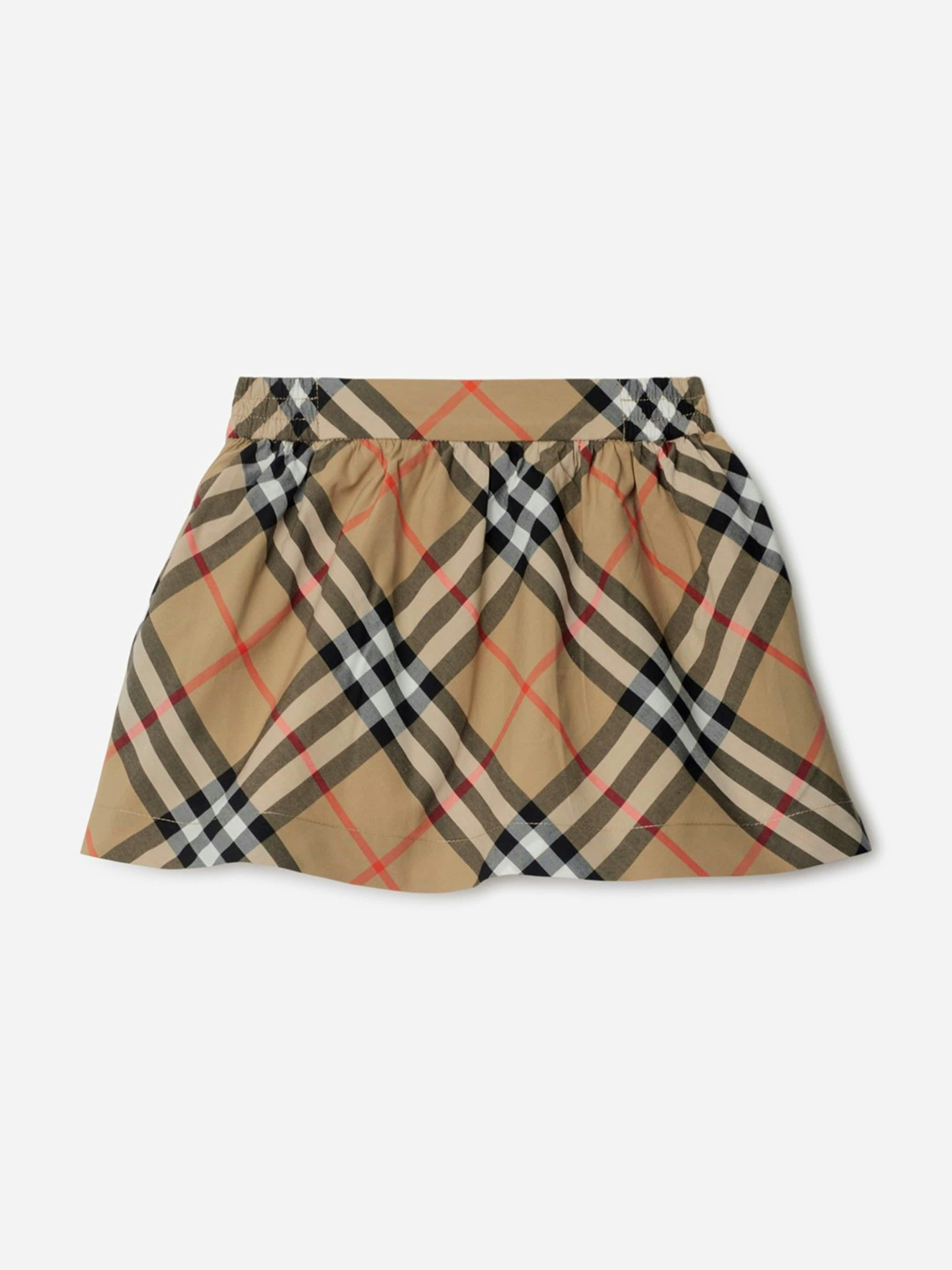 Burberry Kids Girls Beige Burberry Baby Check Kelsey Skirt In - 18 Mths