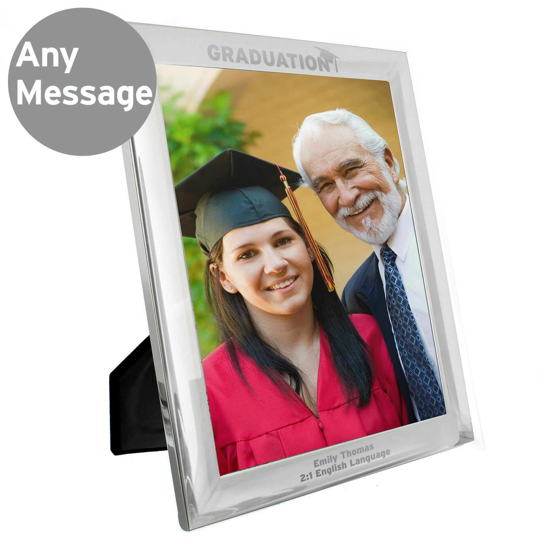 Rackhams Silver Personalised Graduation 10X8 Photo Frame