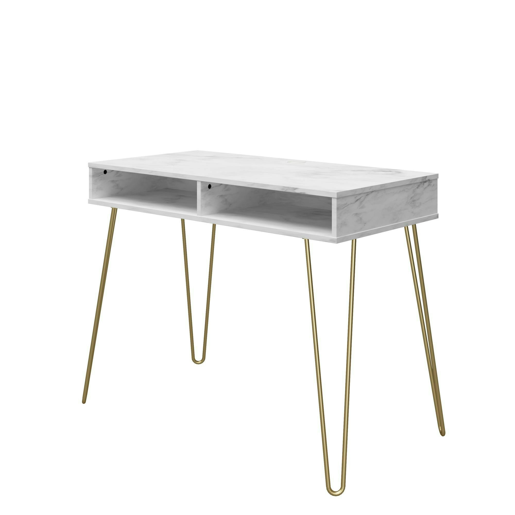 Dorel Home White Novogratz Athena Desk In Marble