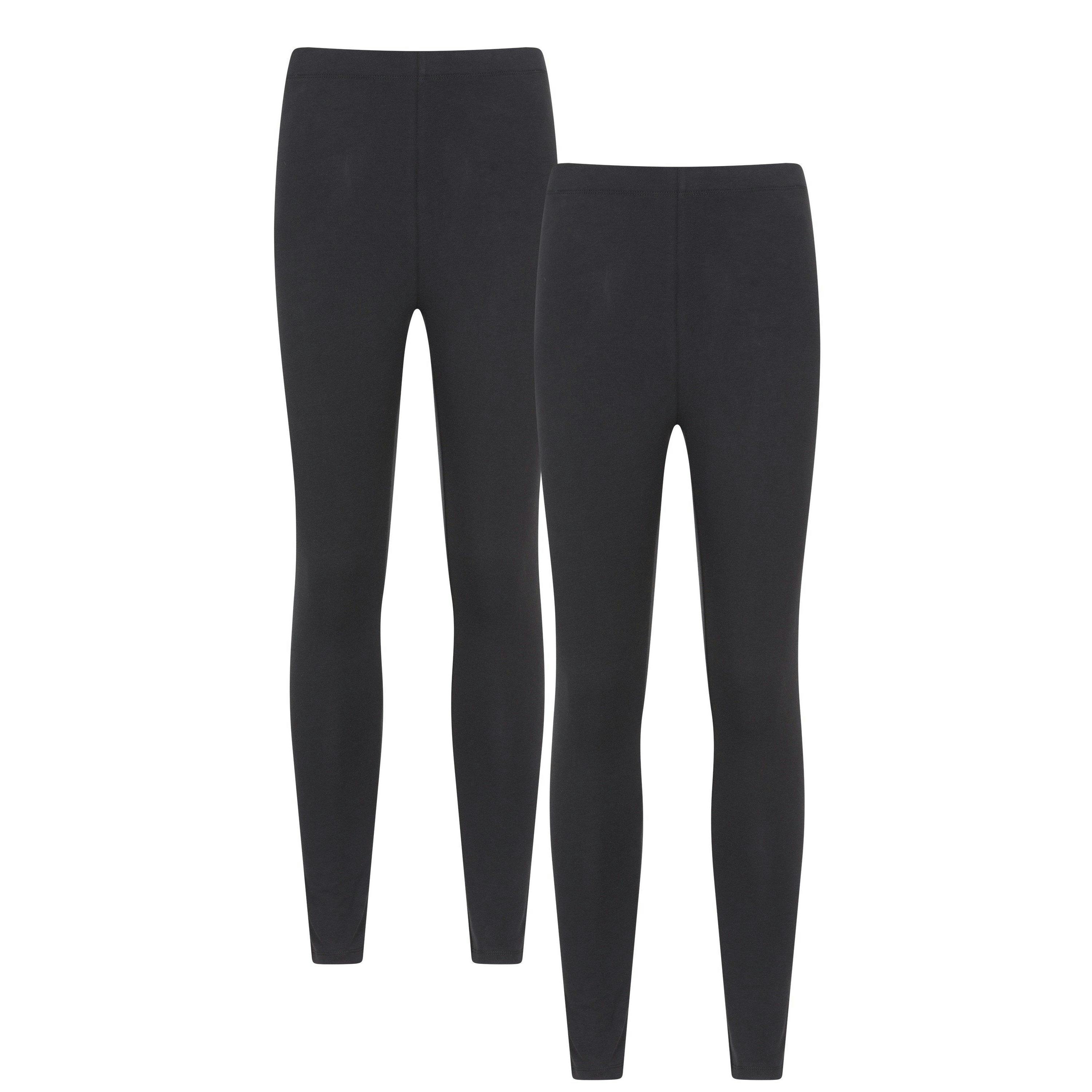 Mountain Warehouse Women's Black / Cotton Blend Midweight Leggings (Pack Of 2) - Jet - 16 Uk - Jet - 100% Mixed