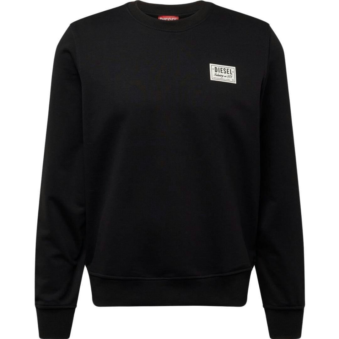 Diesel Unisex Black Adult Patch Logo Sweatshirt - / - S, S - / - 60% Cotton/40% Polyester