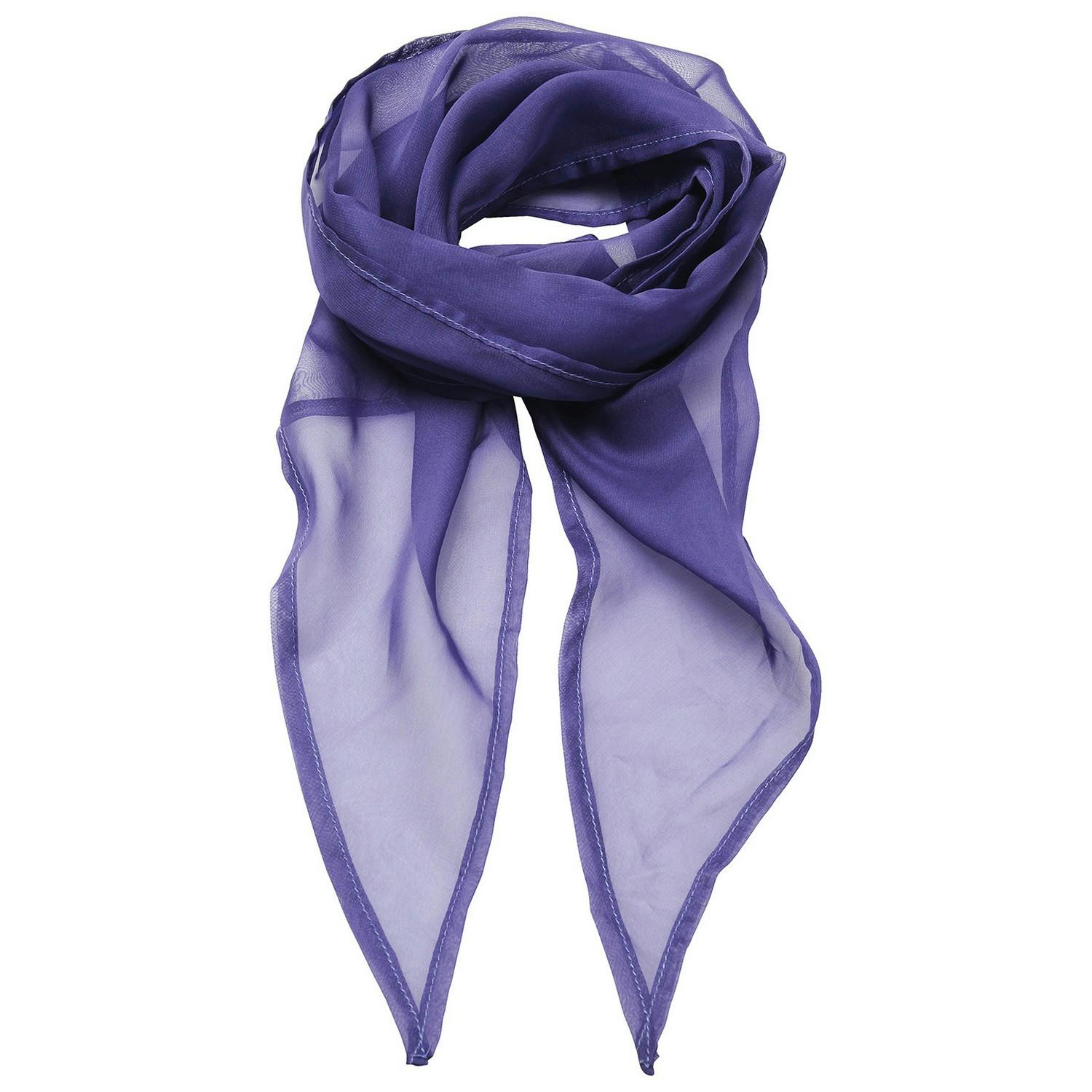 Premier Unisex Adult Colours Chiffon Scarf (Purple) - One Size - Image 3