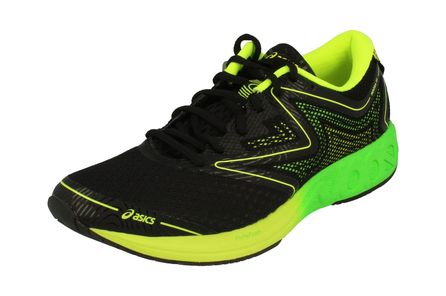 Asics Men's Black/Green/Yellow Noosa Ff T722n 9085 - Uk 9.5 | Us 10.5 | Eu 44.5